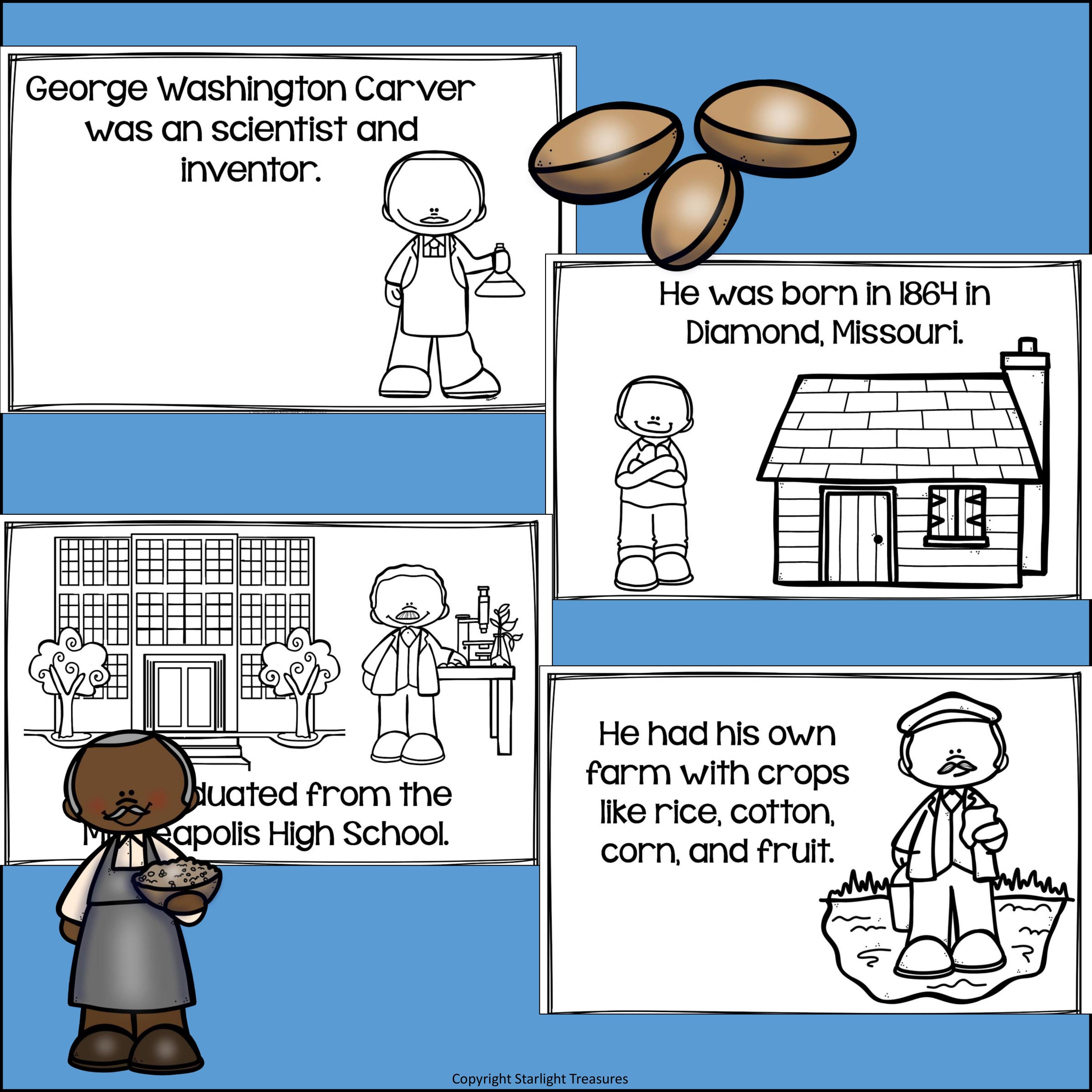 George Washington Carver Mini Book for Early Readers: Black History Month