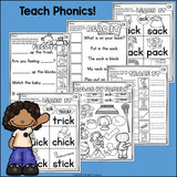 Words Ending in CK Worksheets and Activities for Early Reader
