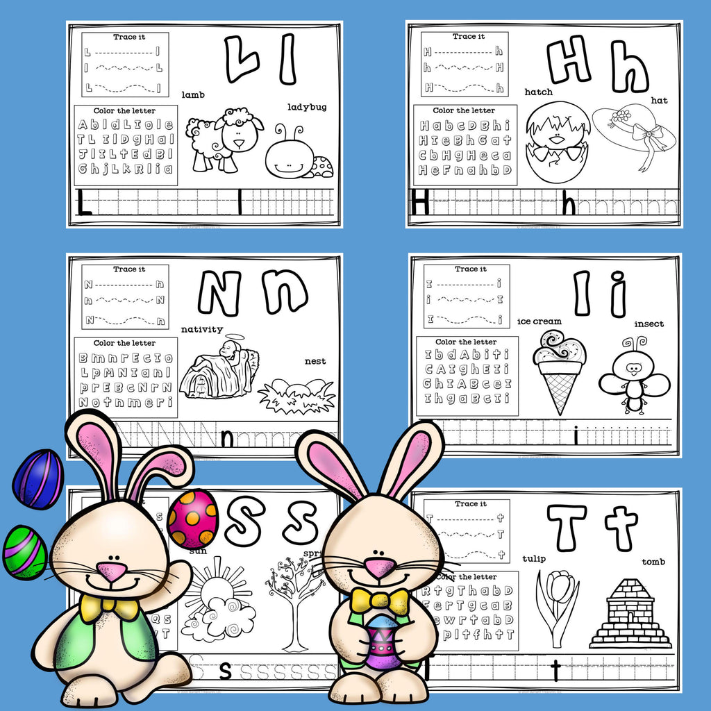 Alphabet Workbook: Worksheets A-Z Easter