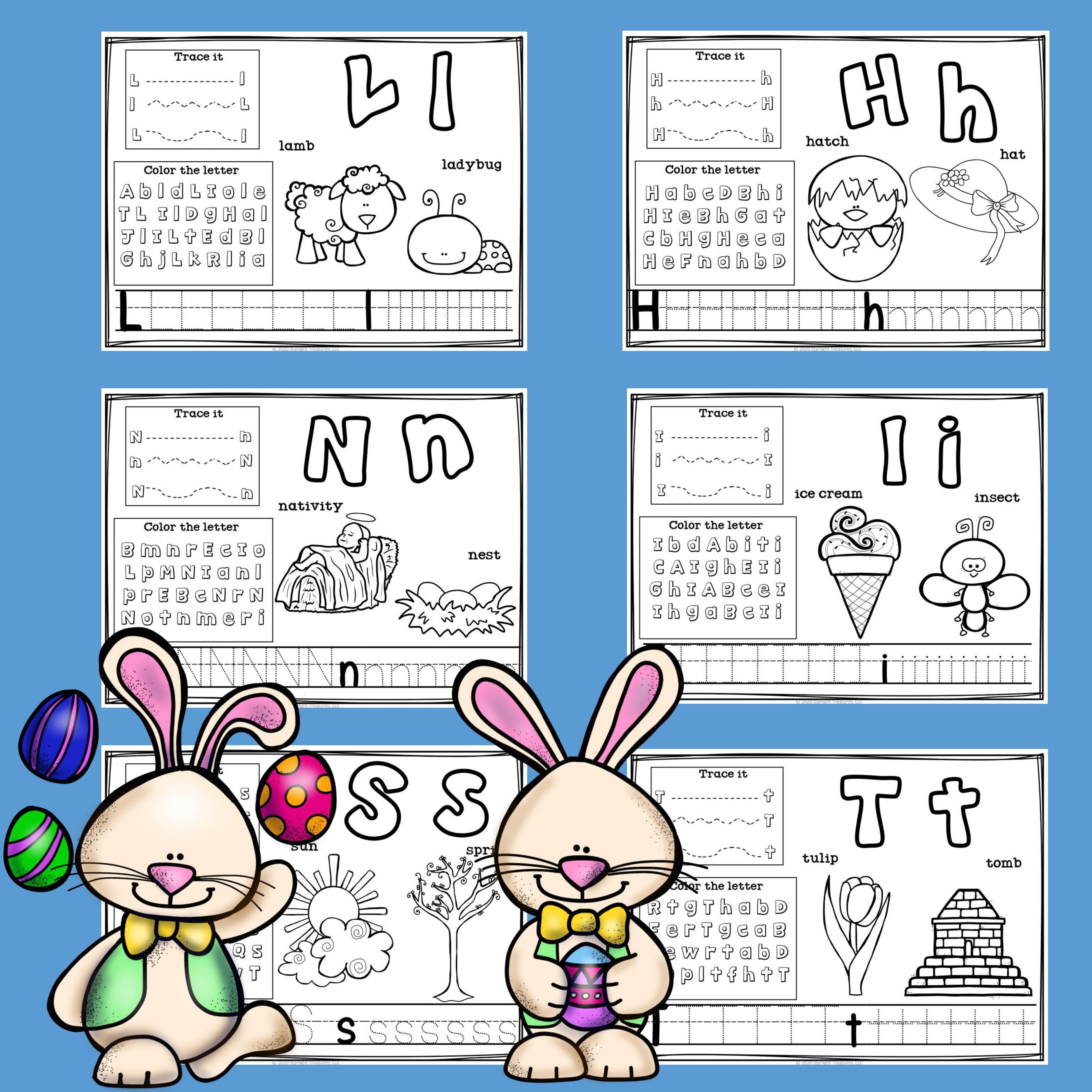 Alphabet Workbook: Worksheets A-Z Easter