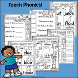 Vowel Pairs UE, UI Worksheets and Activities for Early Reader