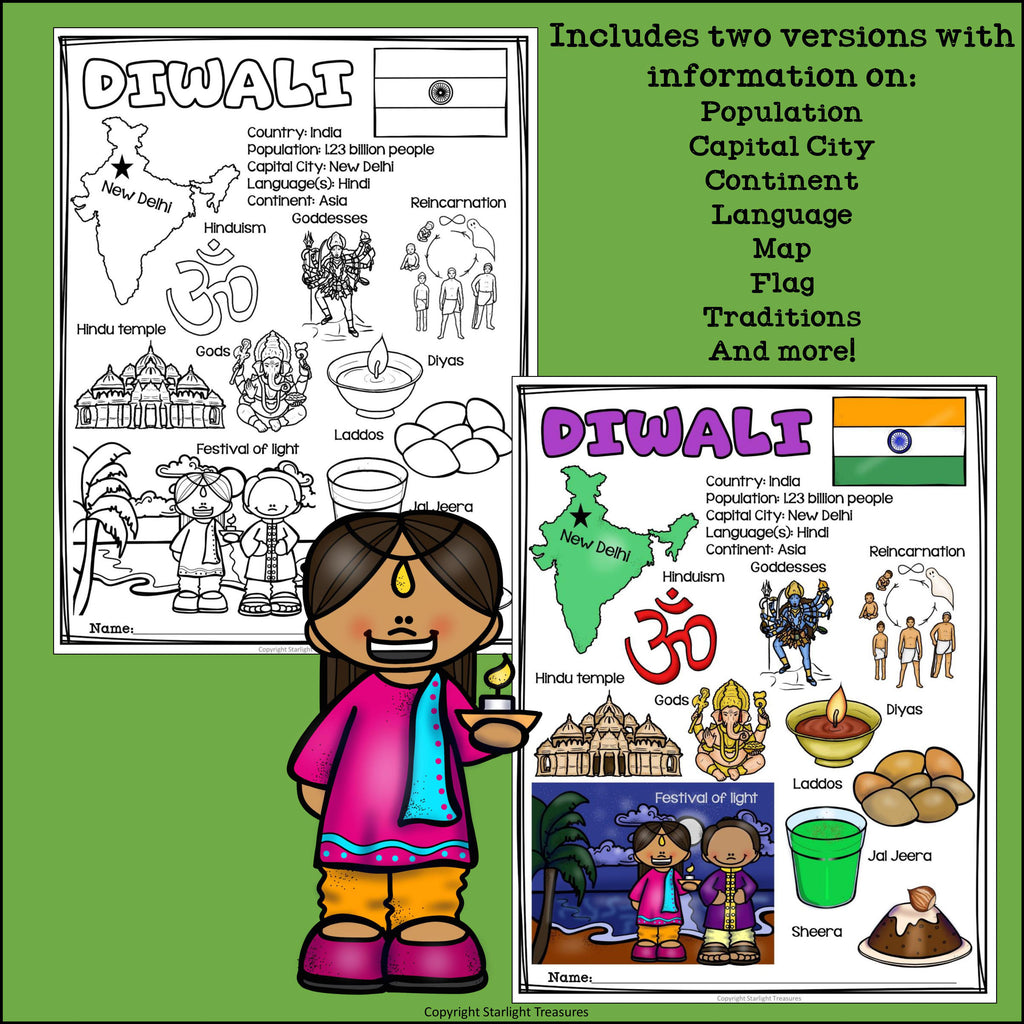 Diwali Fact Sheet for Early Readers