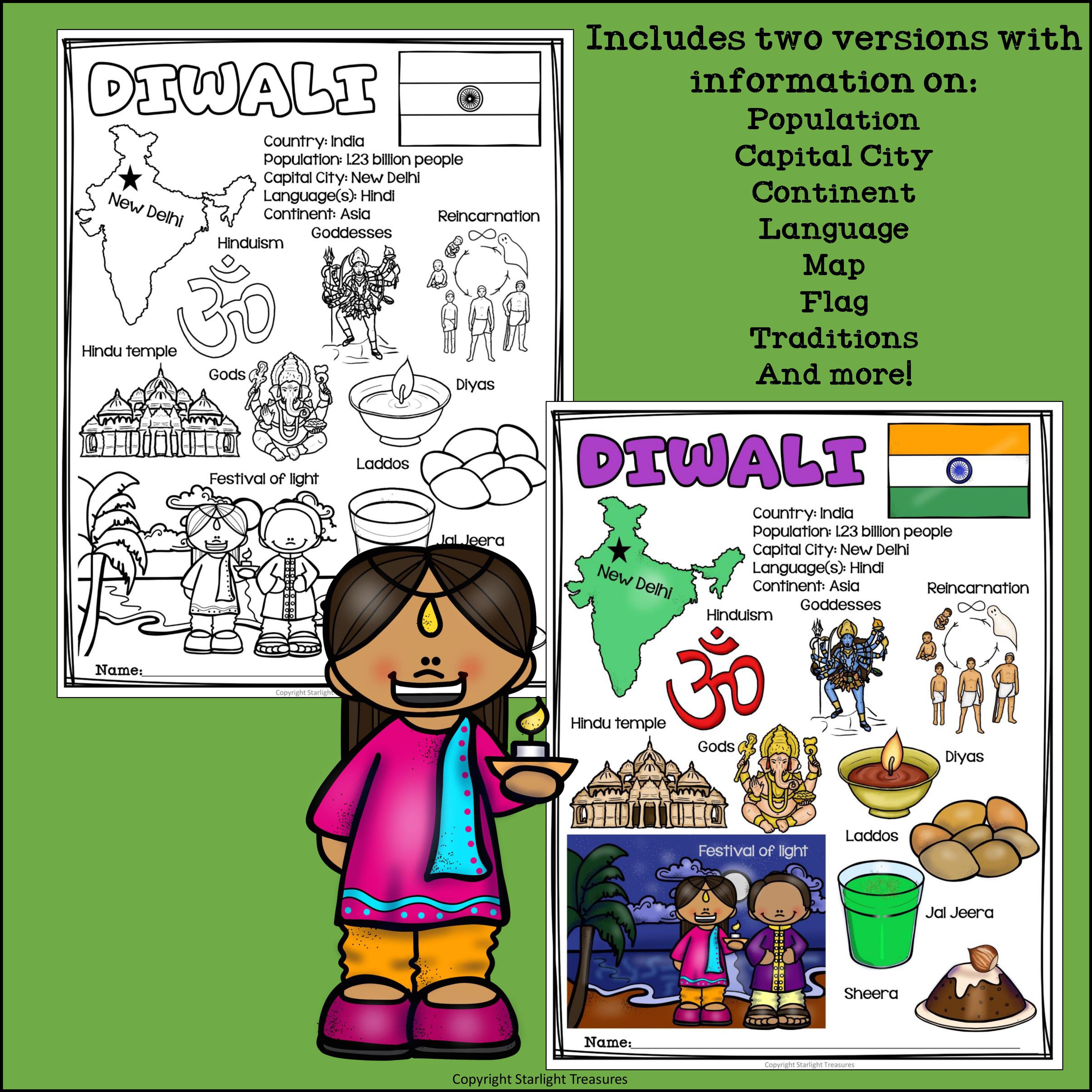 Diwali Fact Sheet for Early Readers