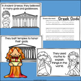 Greek Gods and Goddesses Mini Book for Early Readers - Greek Mythology
