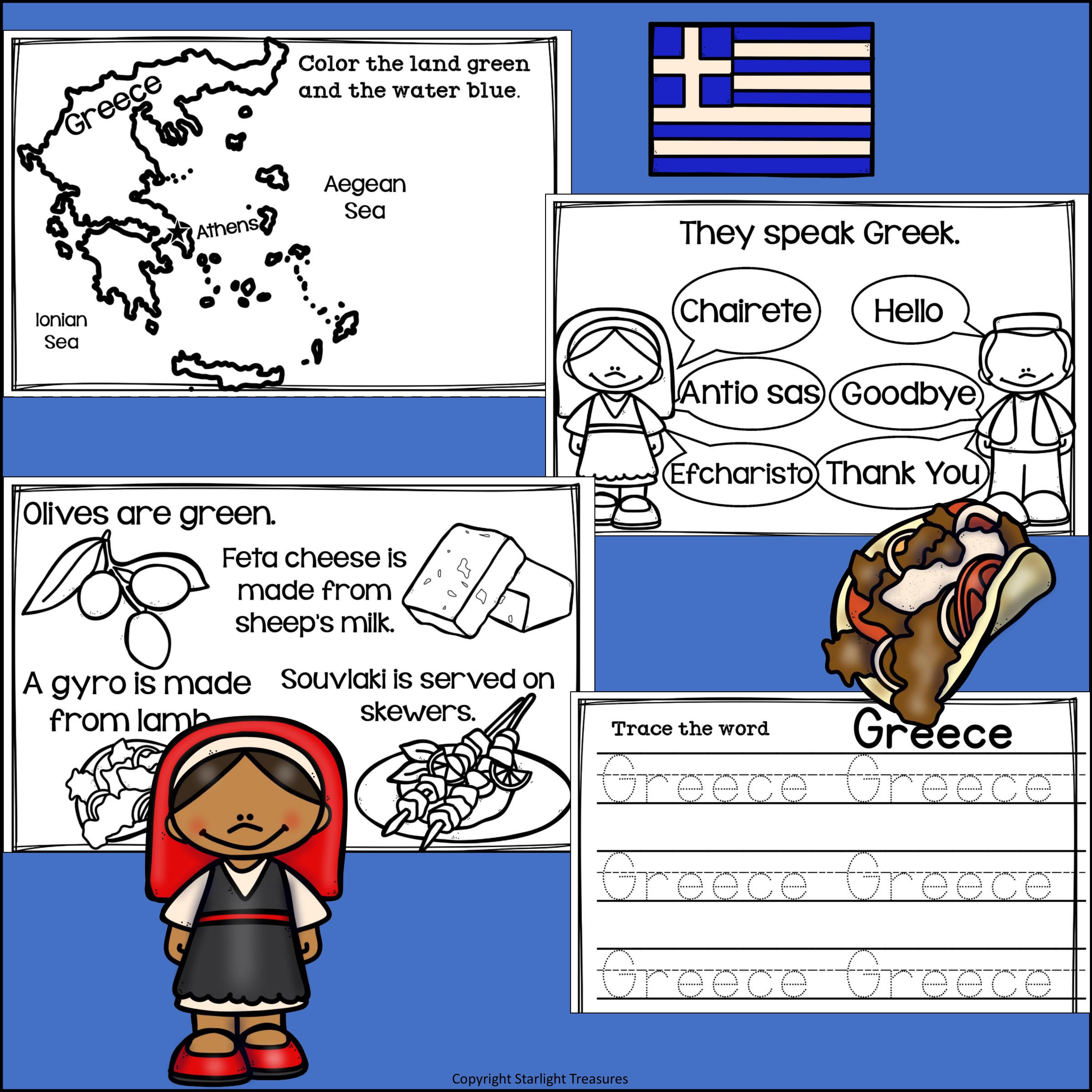 Greece Mini Book for Early Readers - A Country Study