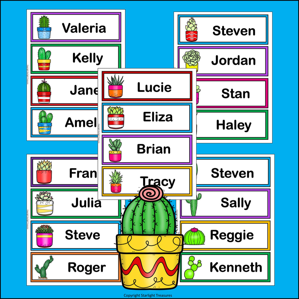 Cactus & Succulents Name Tag