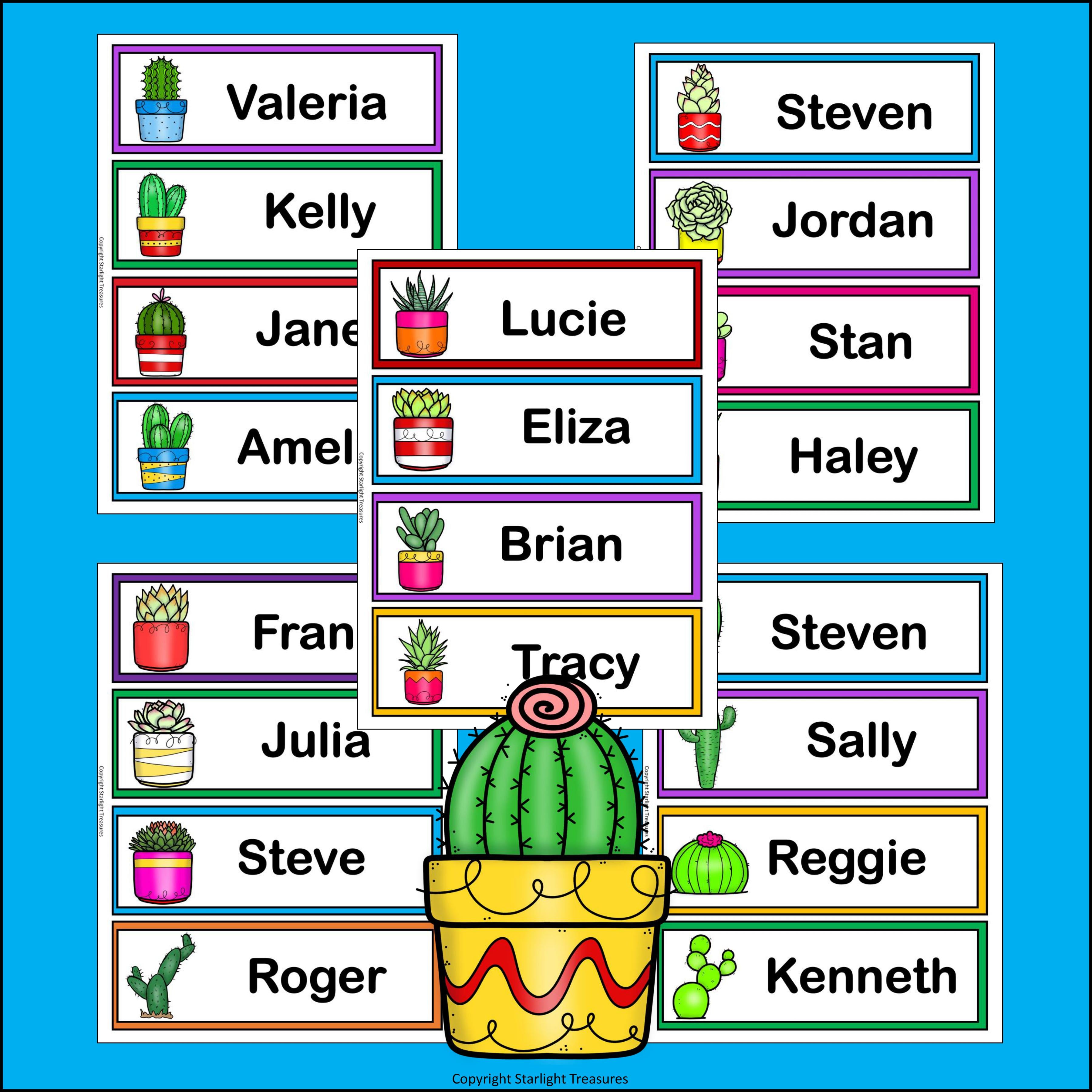 Cactus & Succulents Name Tag
