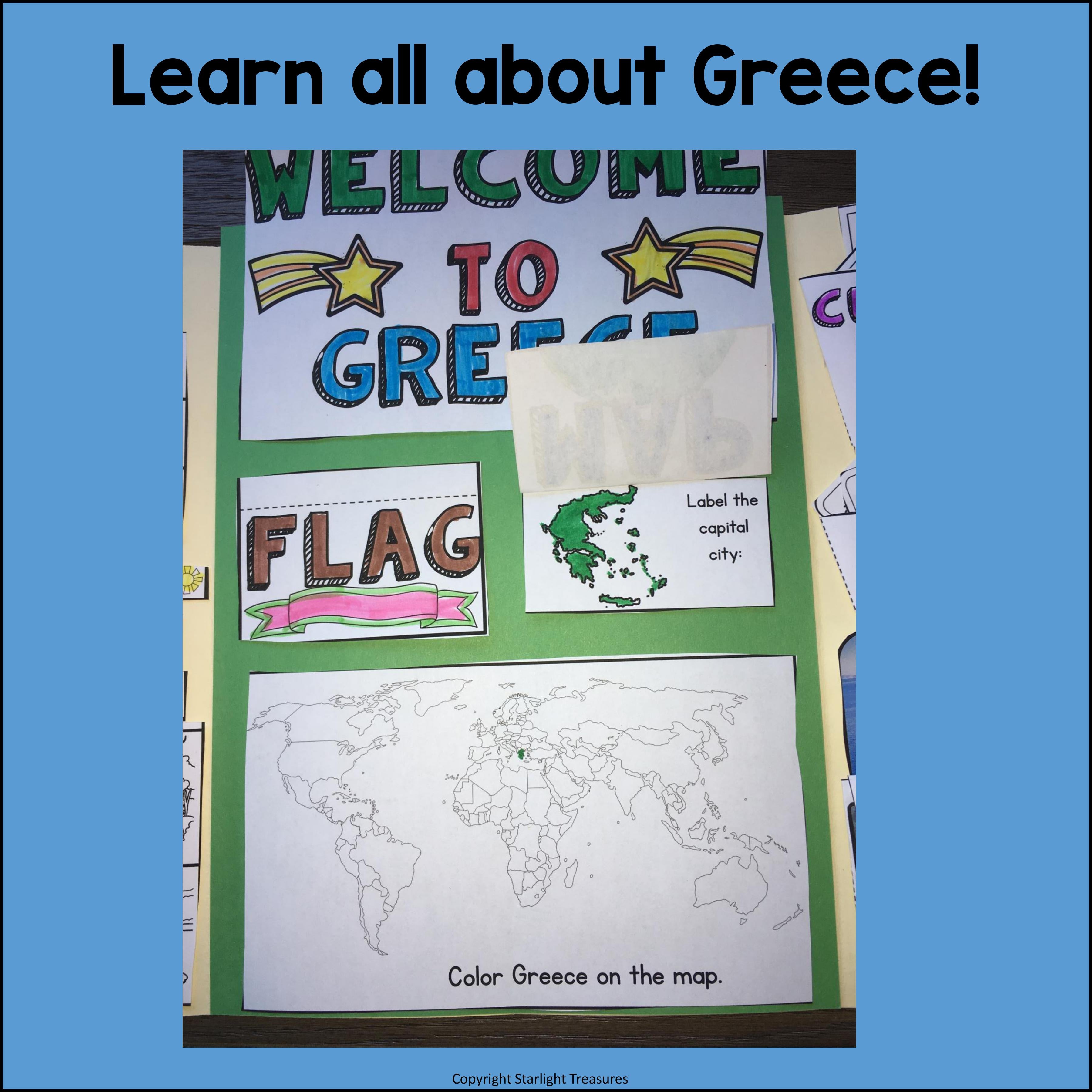 Greece Lapbook for Early Learners - A Country Study