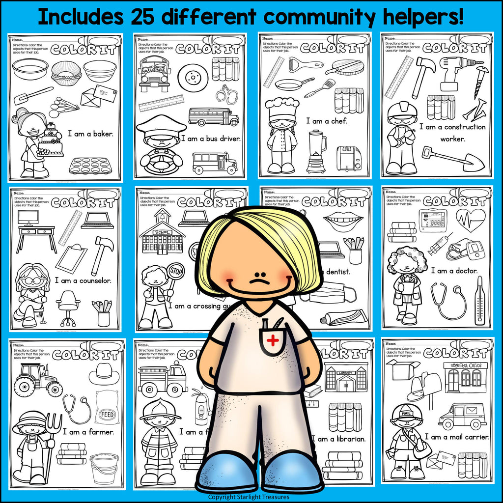 Careers and Community Helpers Worksheets for Early Learners