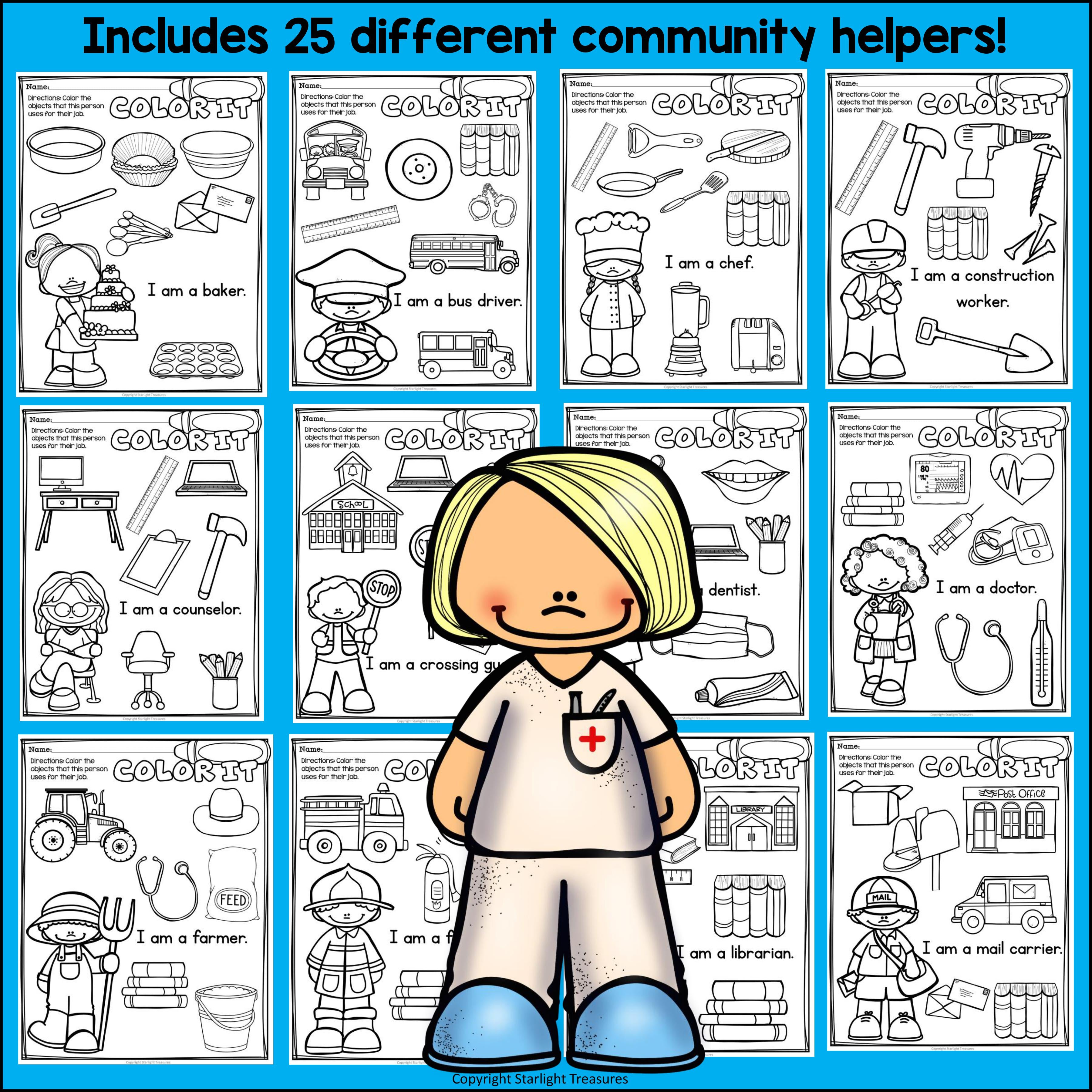 Careers and Community Helpers Worksheets for Early Learners