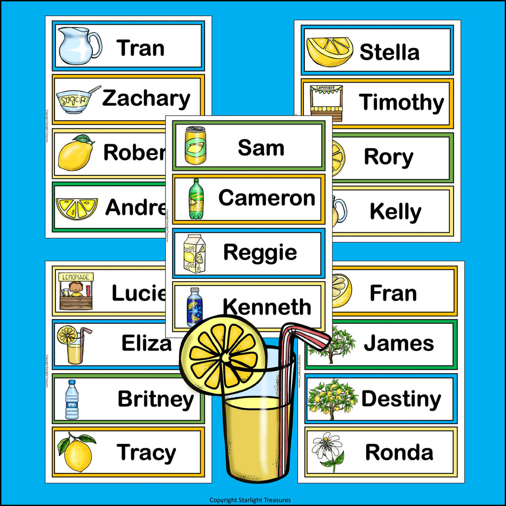 Lemonade Name Tags - Editable