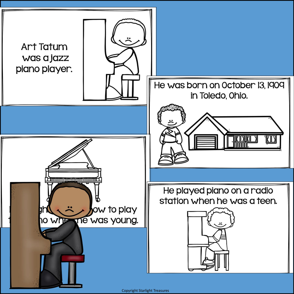 Art Tatum Mini Book for Early Readers: Black History Month