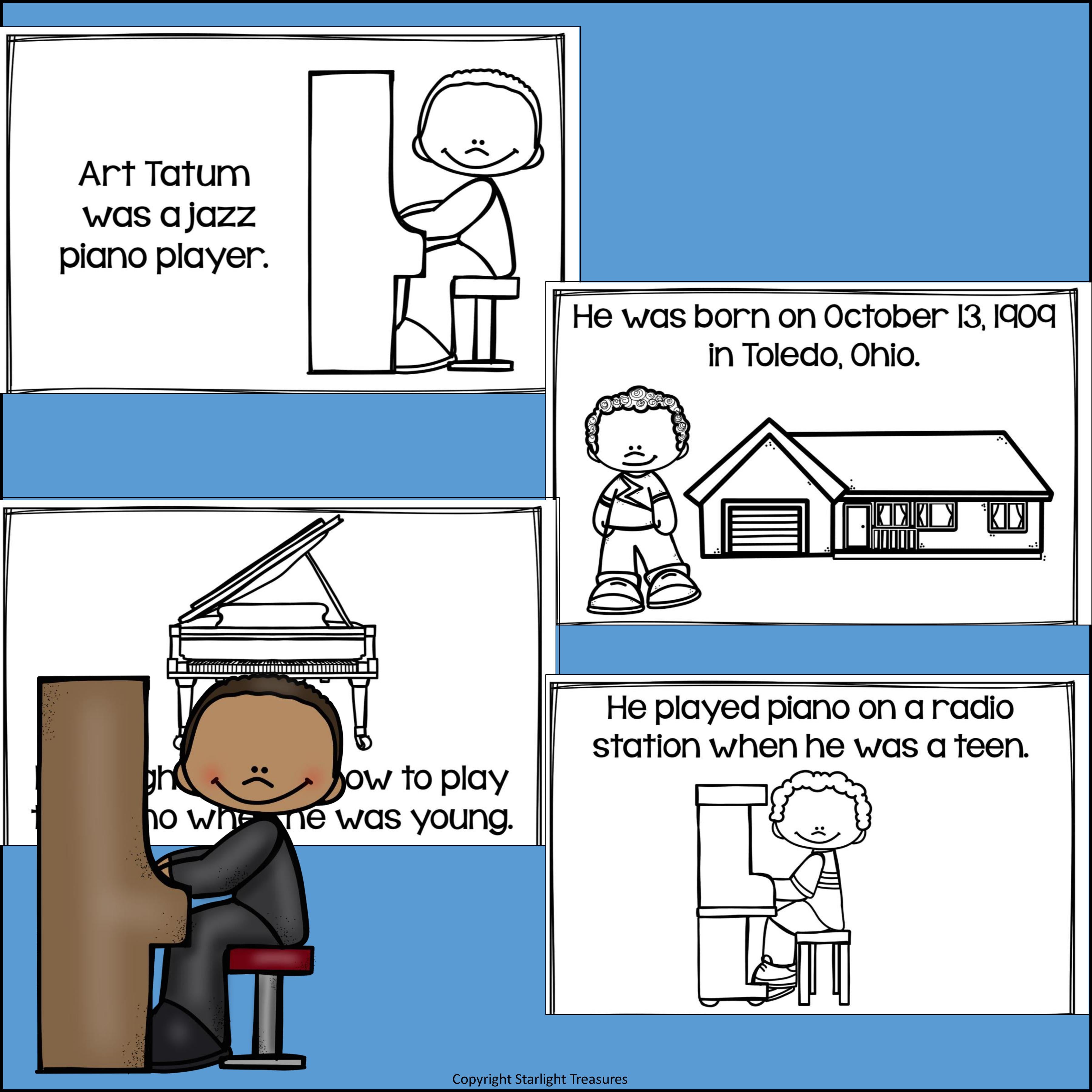 Art Tatum Mini Book for Early Readers: Black History Month