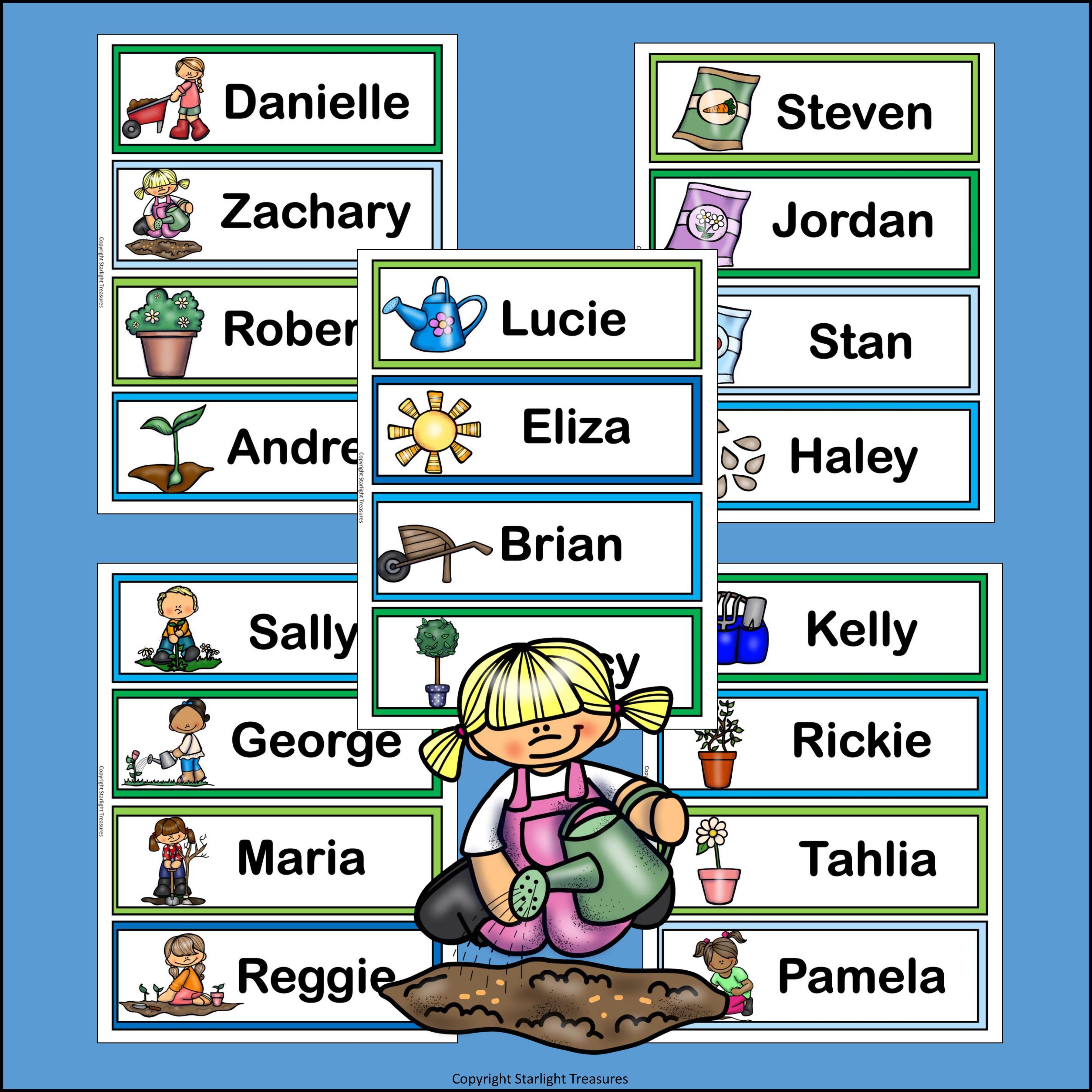 Gardening Name Tags - Editable