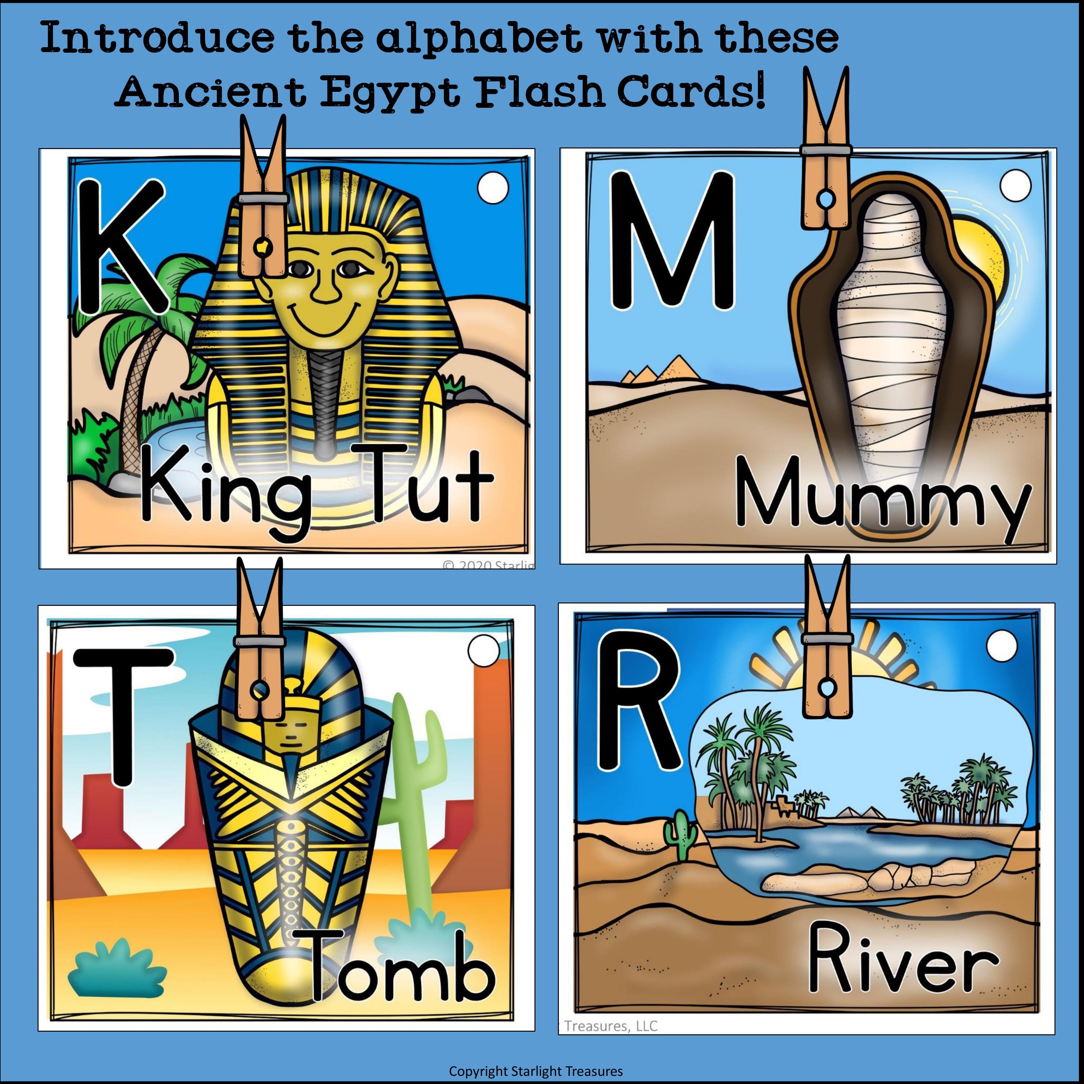 Alphabet Flash Cards for Early Readers - Ancient Egypt