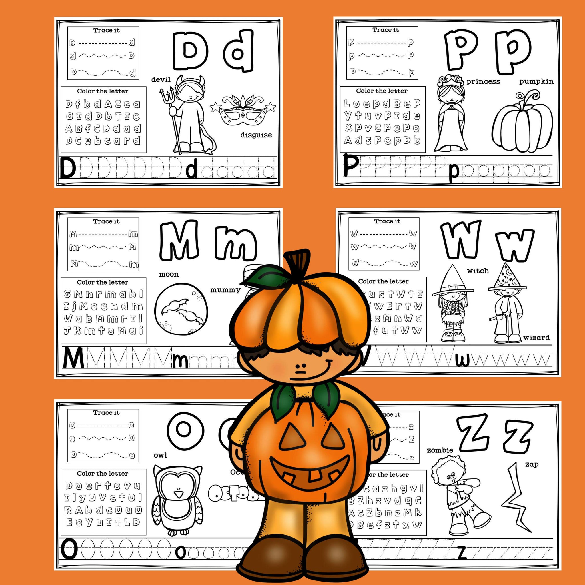 Alphabet Workbook: Worksheets A-Z Halloween Theme – Starlight