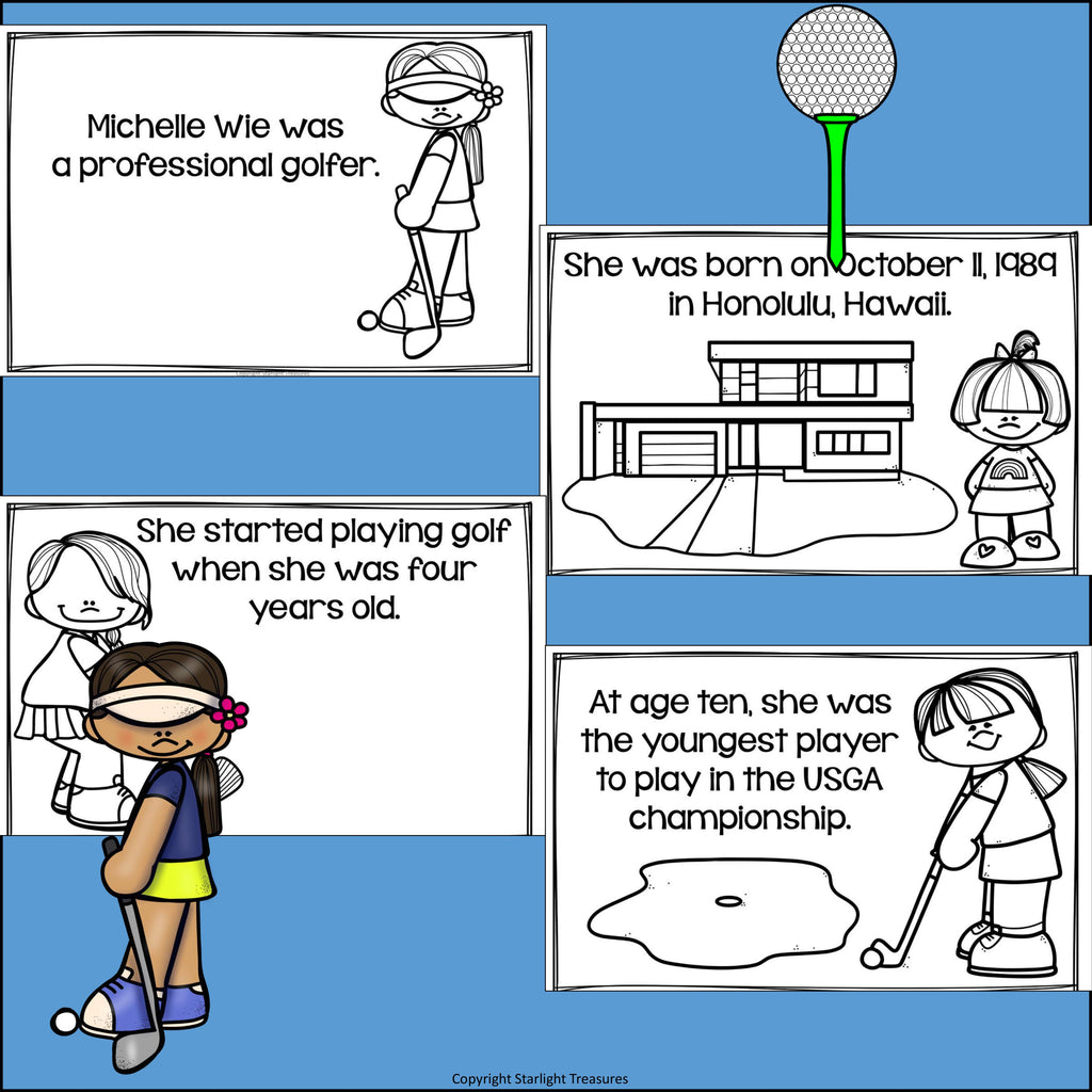 Michelle Wie Mini Book for Early Readers: Women's History Month