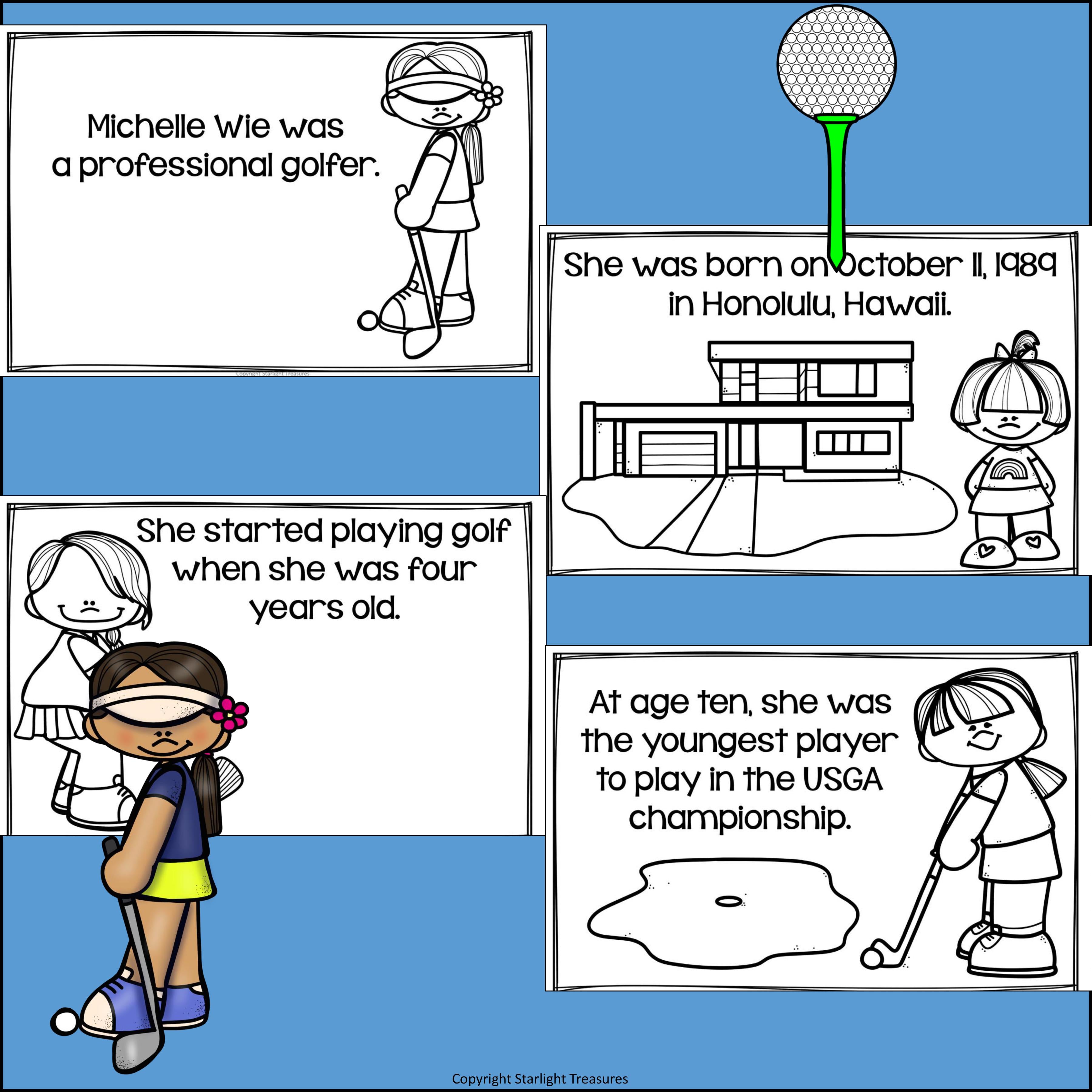 Michelle Wie Mini Book for Early Readers: Women's History Month