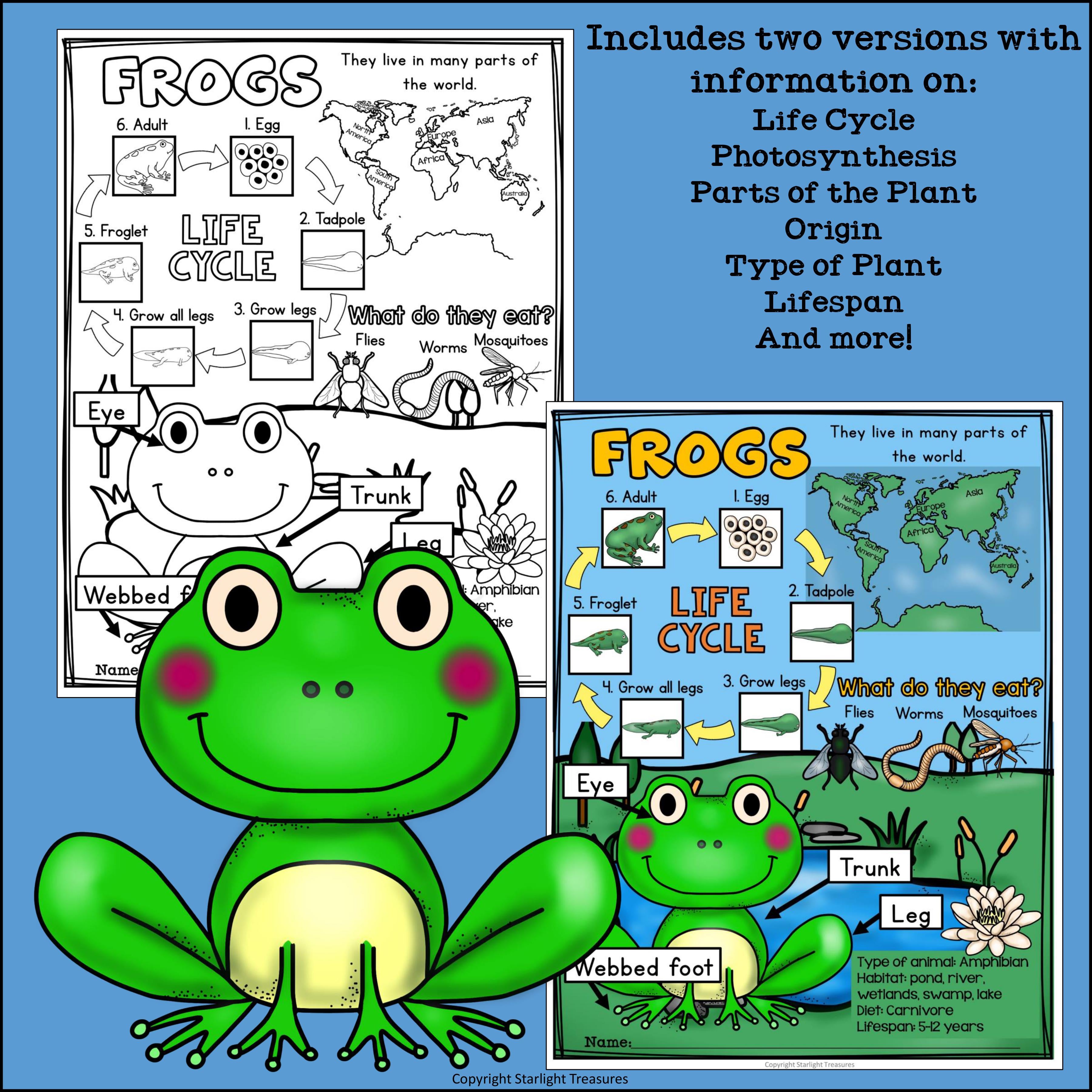 Frogs Fact Sheet for Early Readers