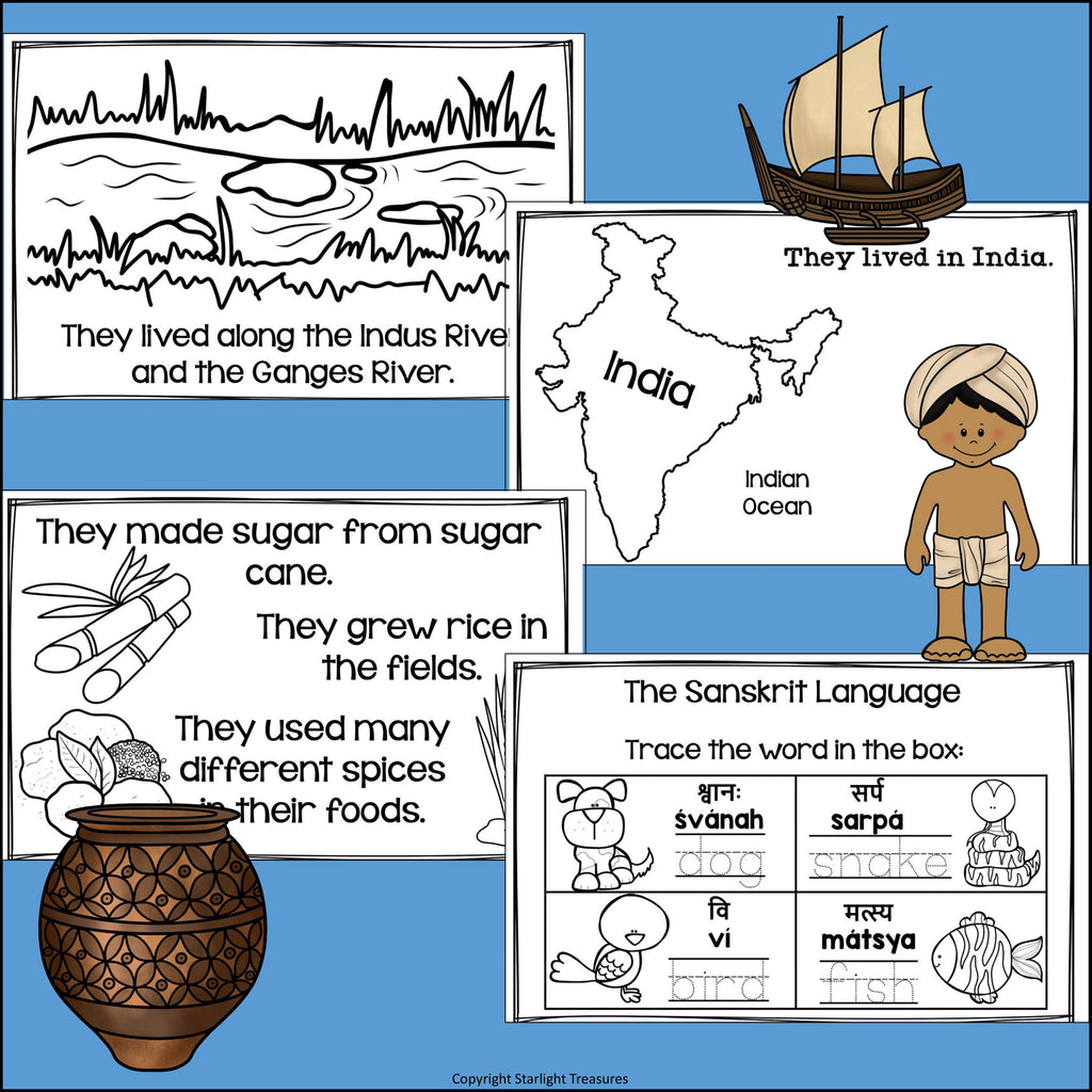 Ancient India Mini Book for Early Readers - Ancient Civilizations Activities