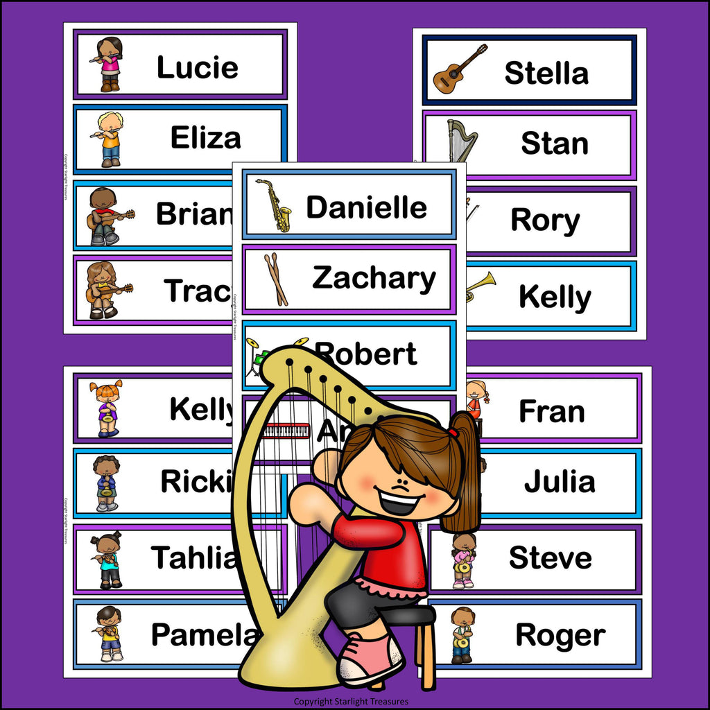 Music Name Tags - Editable