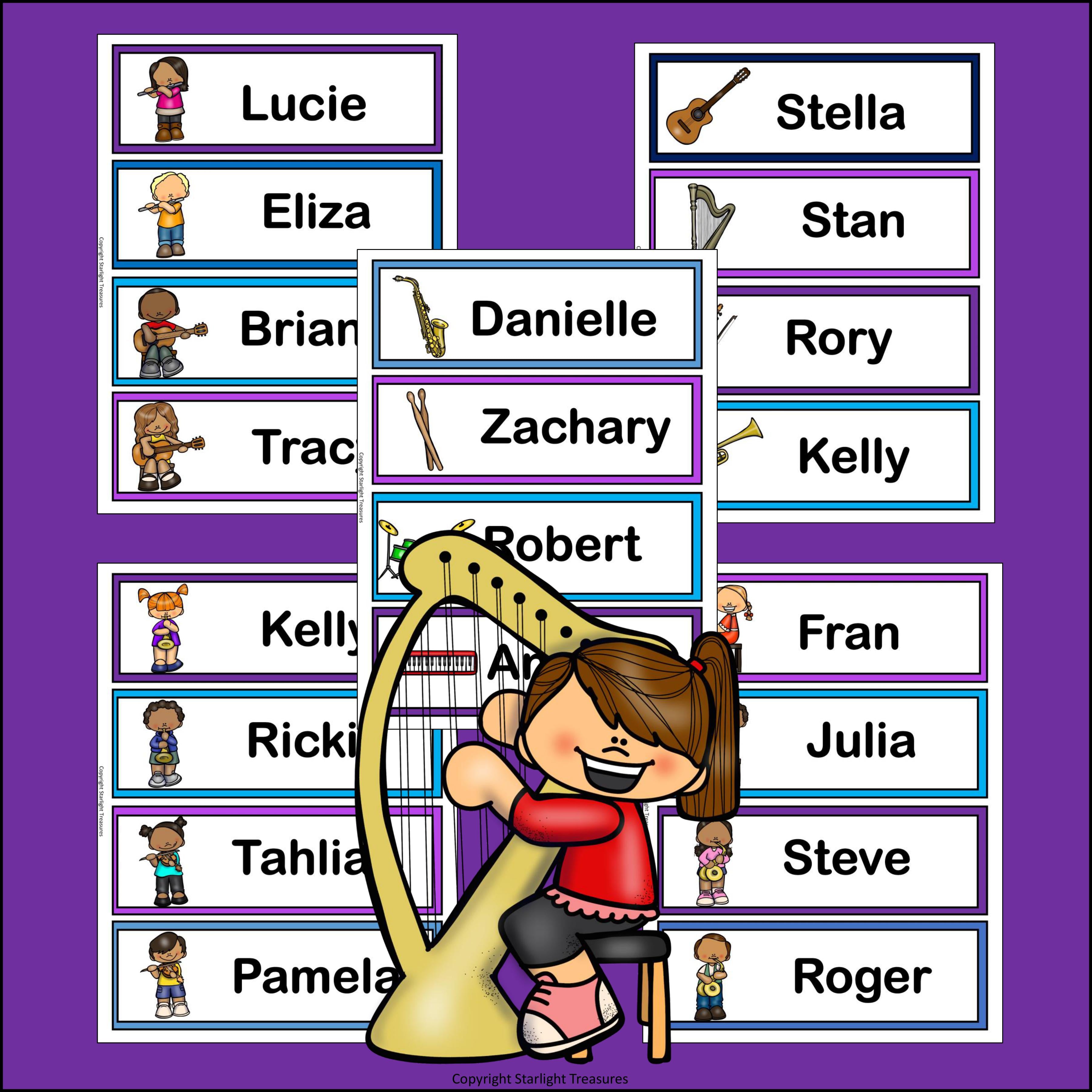 Music Name Tags - Editable