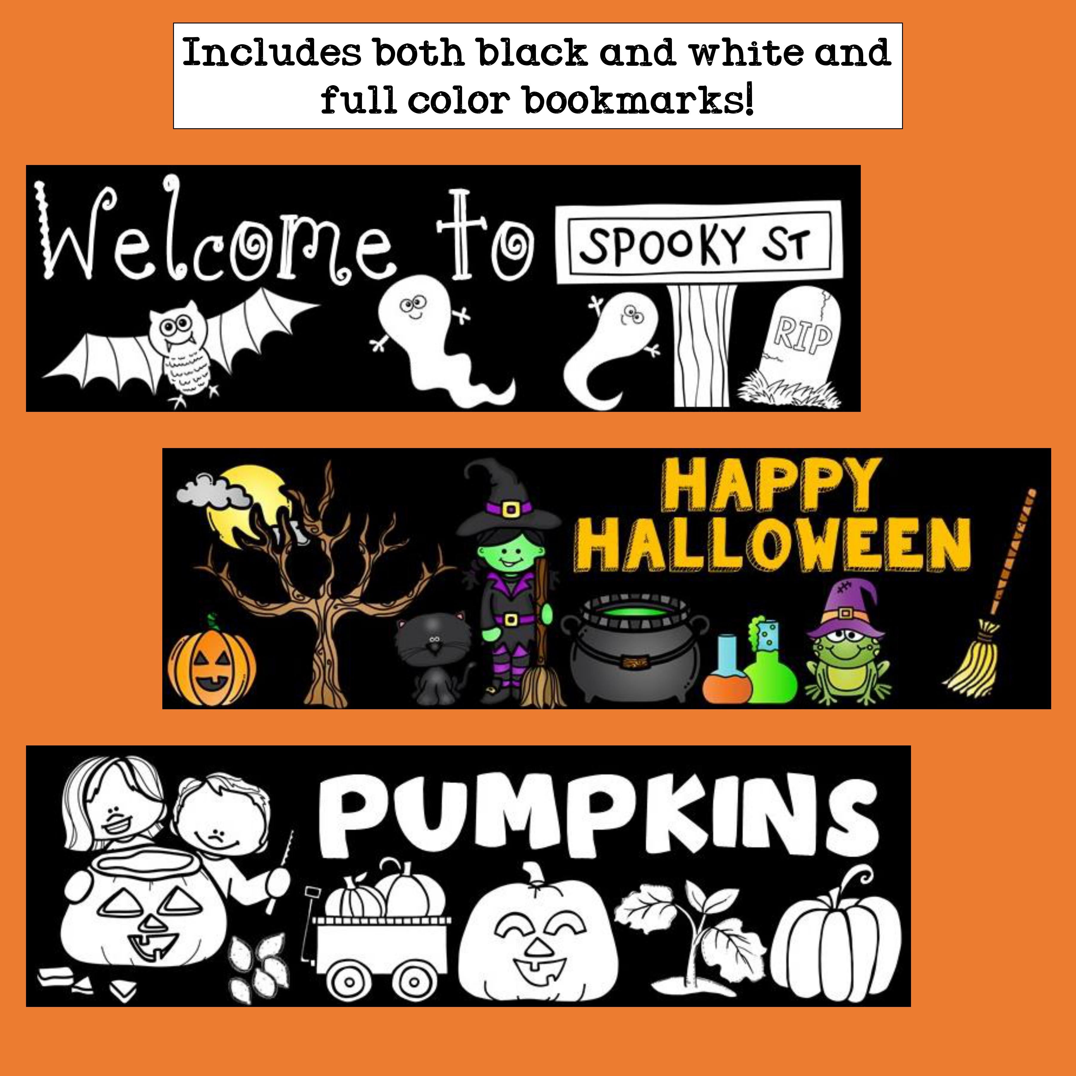 Halloween Cut n' Color Bookmarks