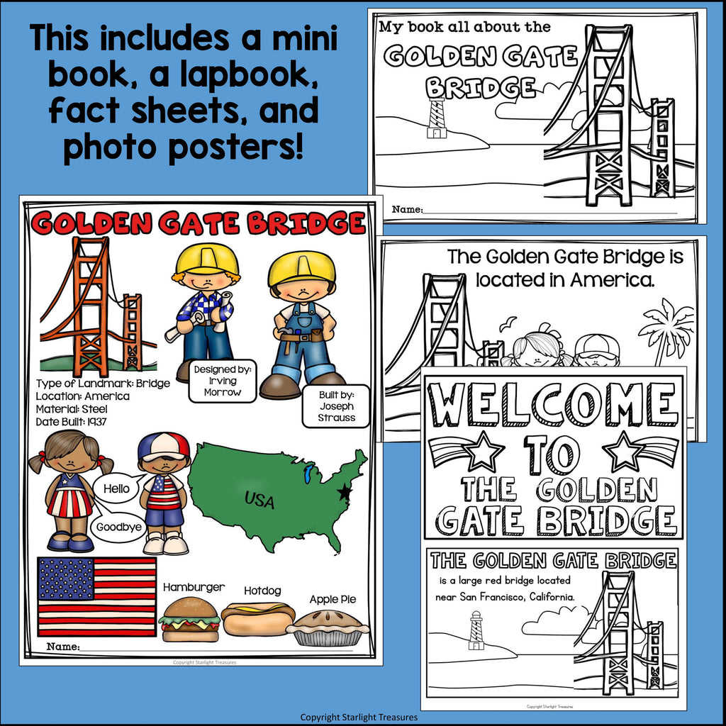 Golden Gate Bridge Complete Unit for Early Learners - World Landmarks