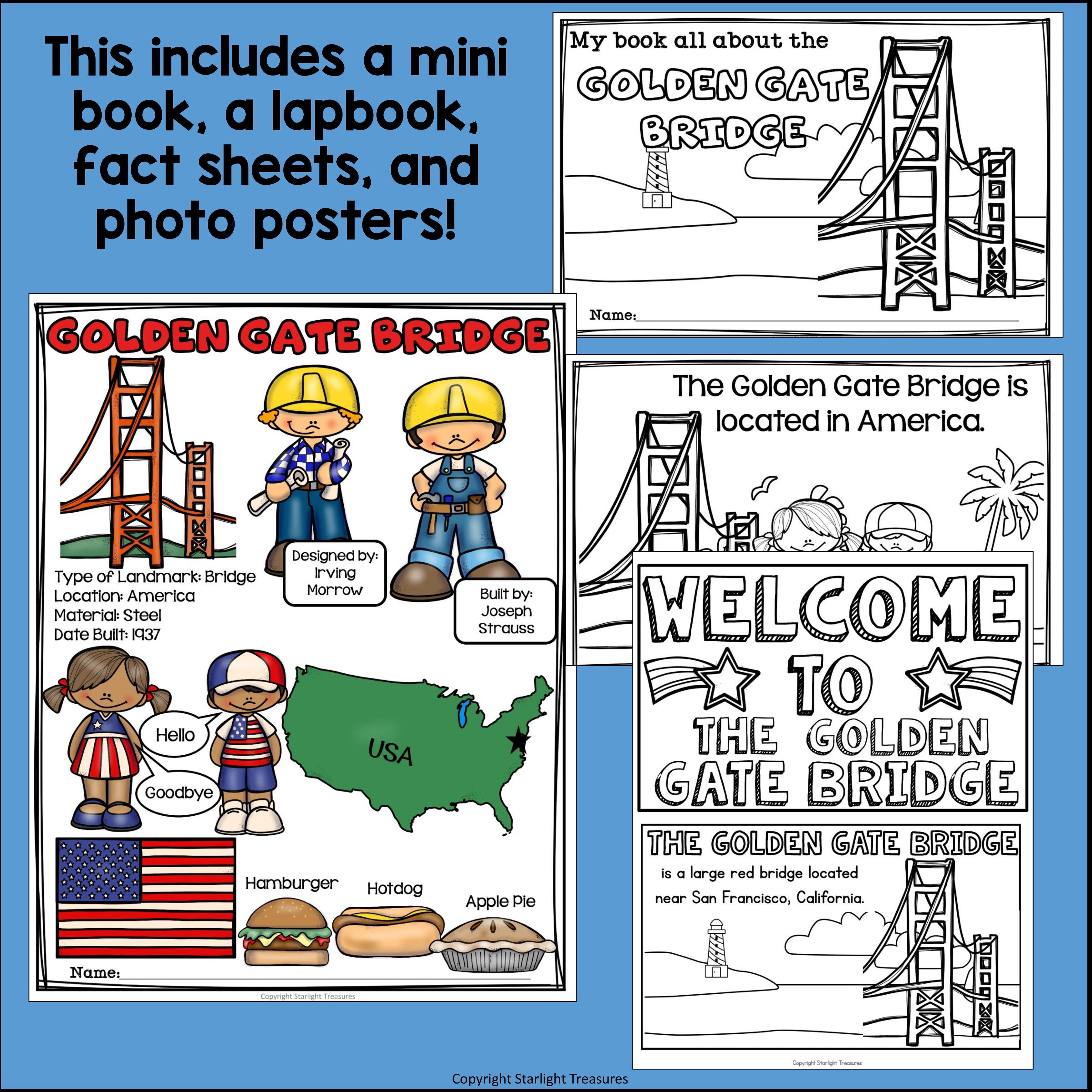 Golden Gate Bridge Complete Unit for Early Learners - World Landmarks