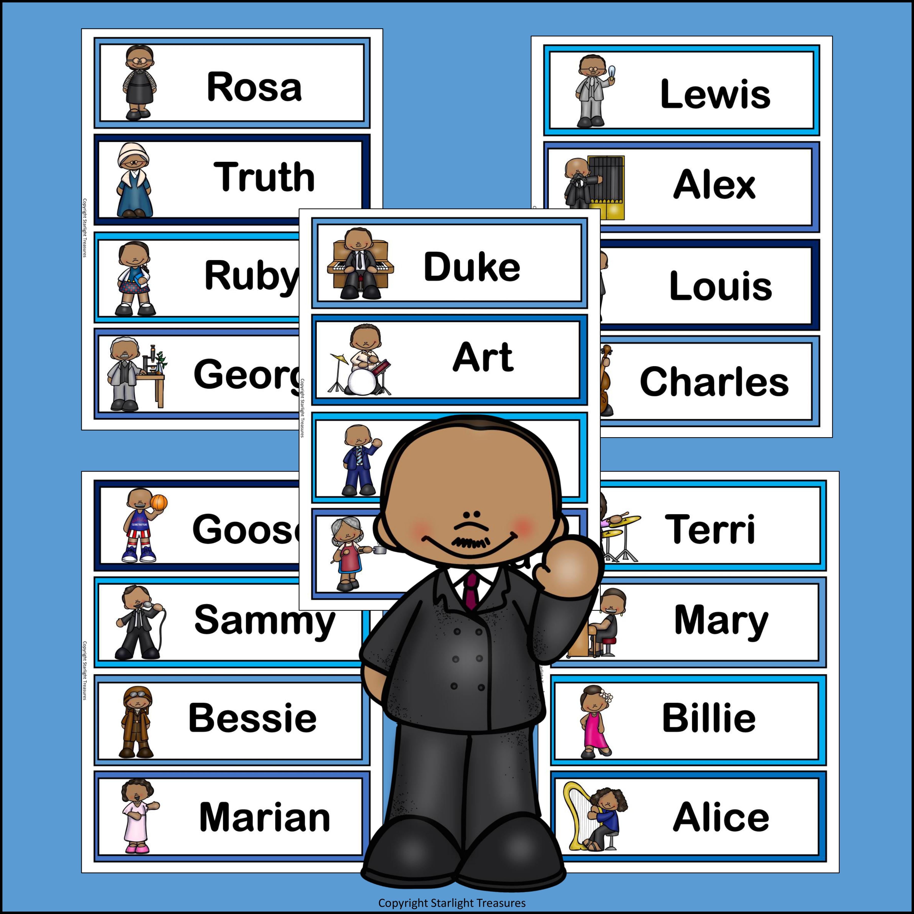 Black History Month Name Tags - Editable
