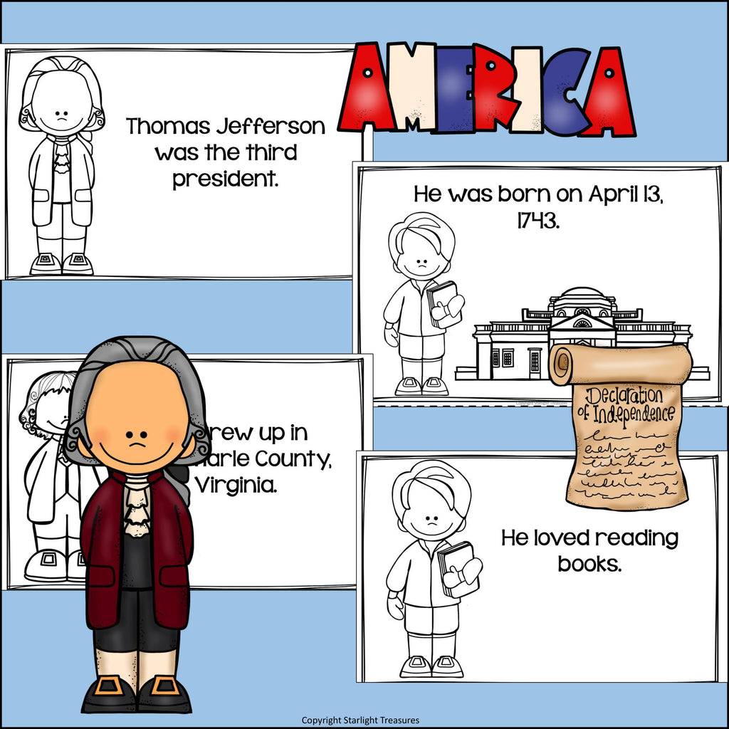 Thomas Jefferson Mini Book for Early Readers: Presidents' Day