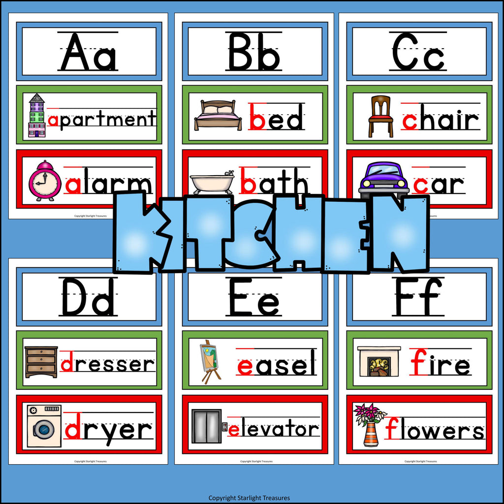 Alphabet Word Wall - My House Theme