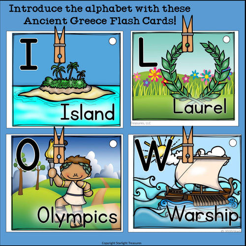 Alphabet Flash Cards for Early Readers - Ancient Greece
