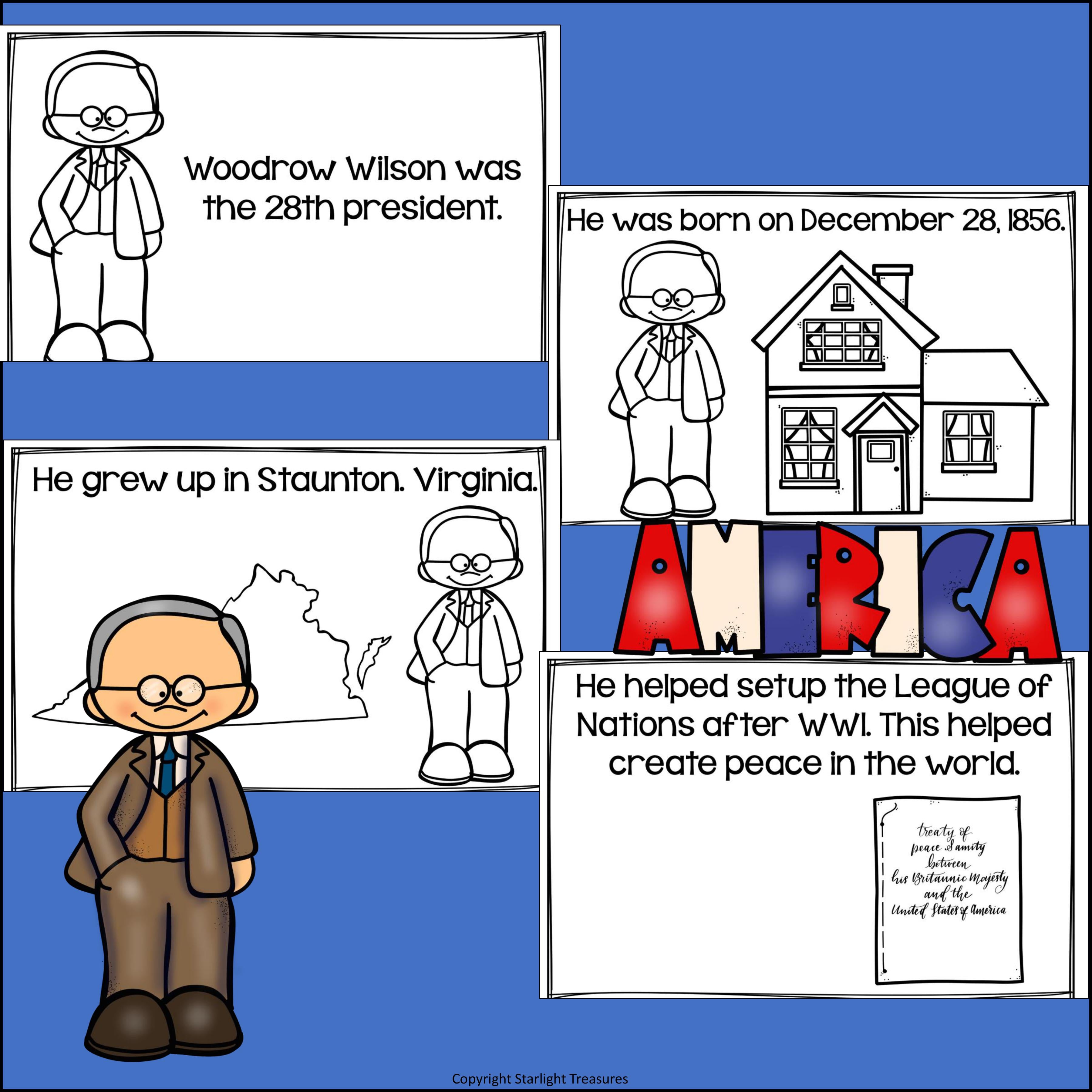 Woodrow Wilson Mini Book for Early Readers: Presidents' Day