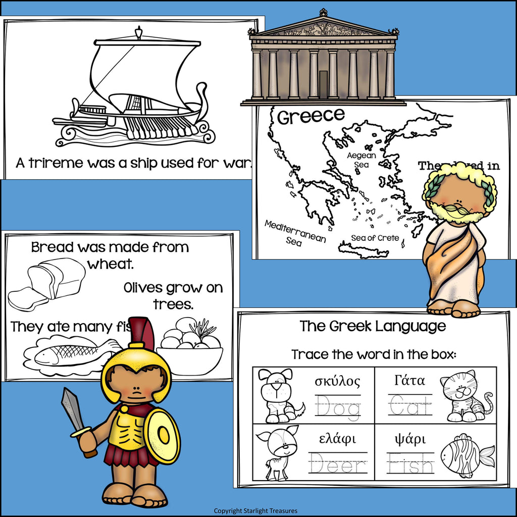 Ancient Greece Mini Book for Early Readers