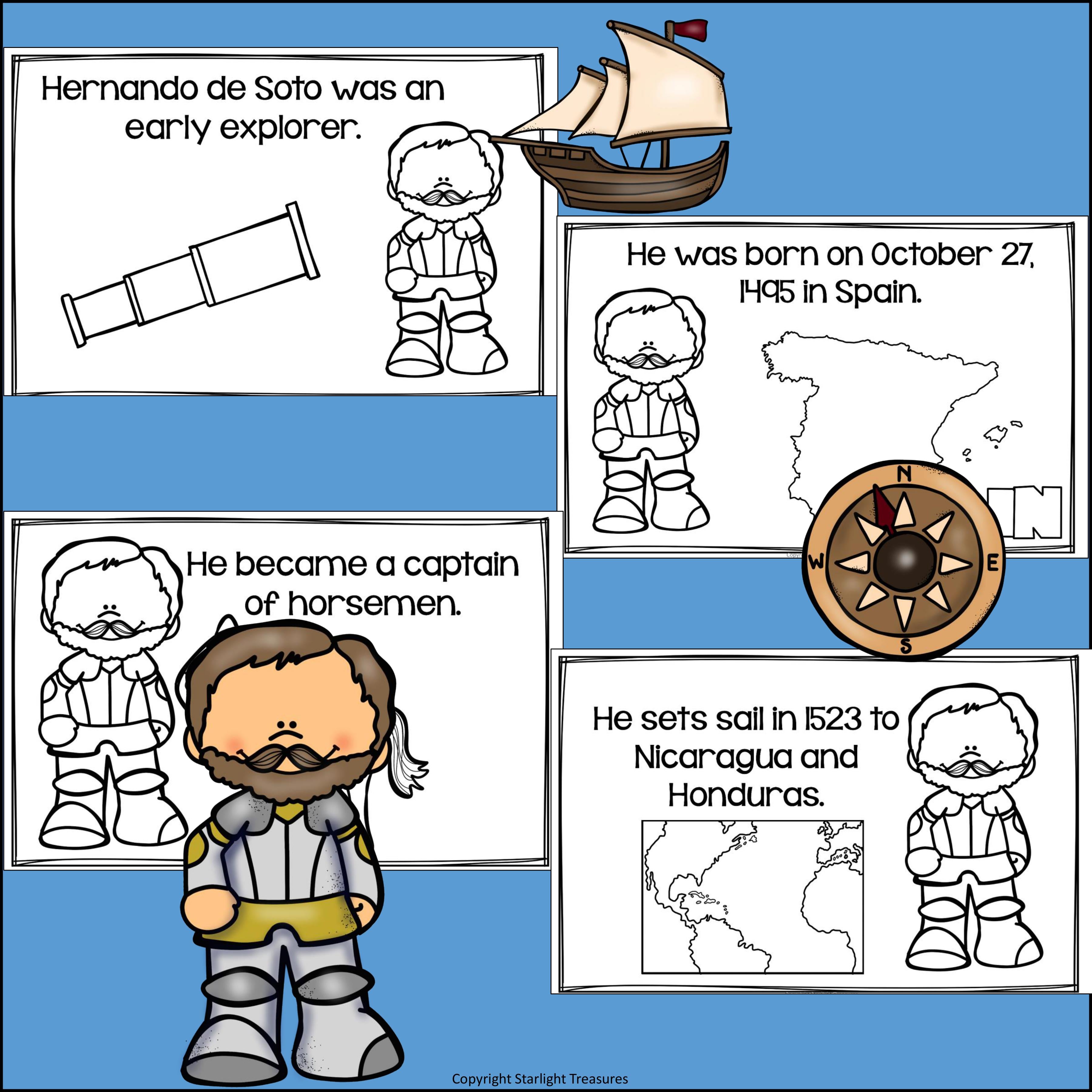 Hernando de Soto Mini Book for Early Readers: Early Explorers
