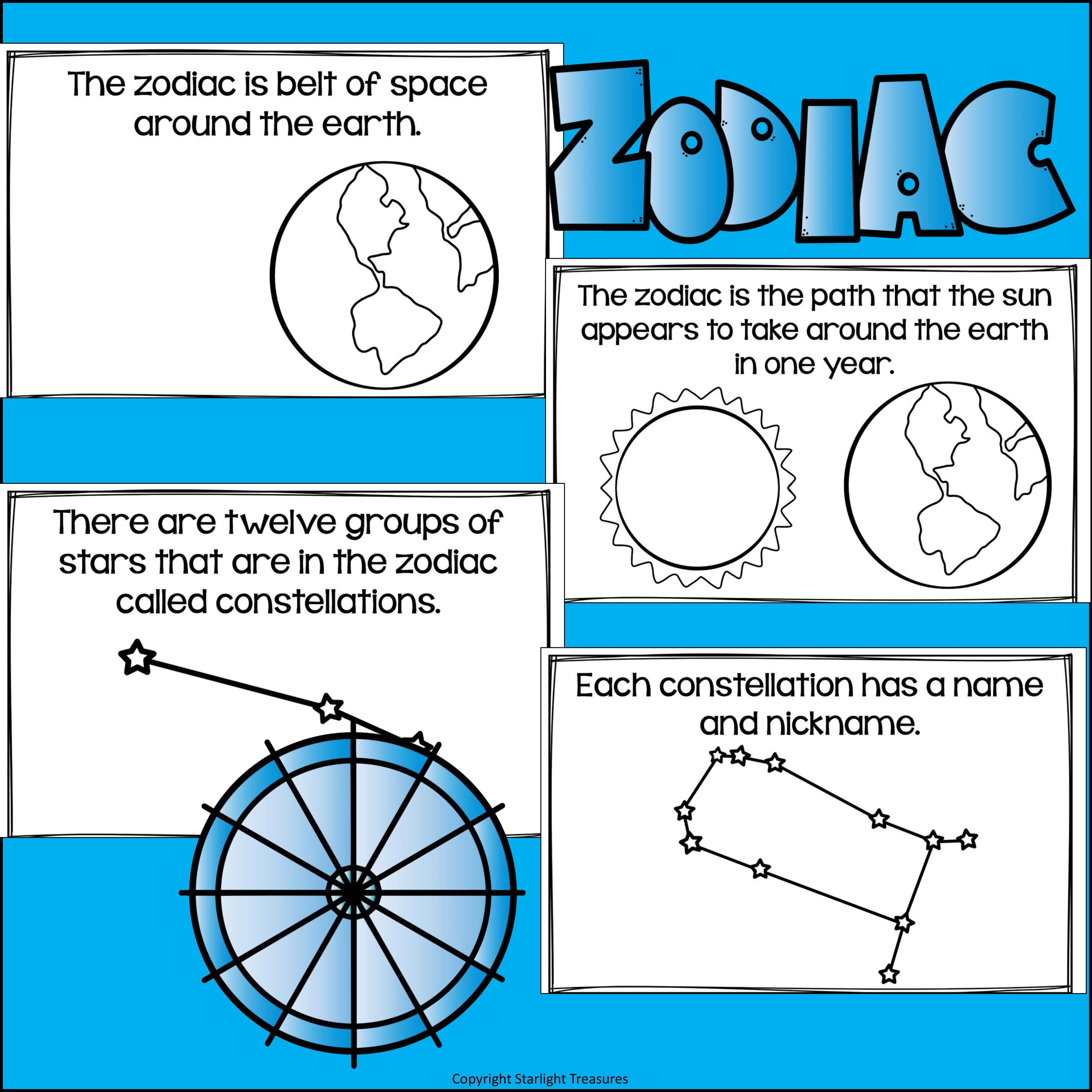 Zodiac Signs Mini Book for Early Readers