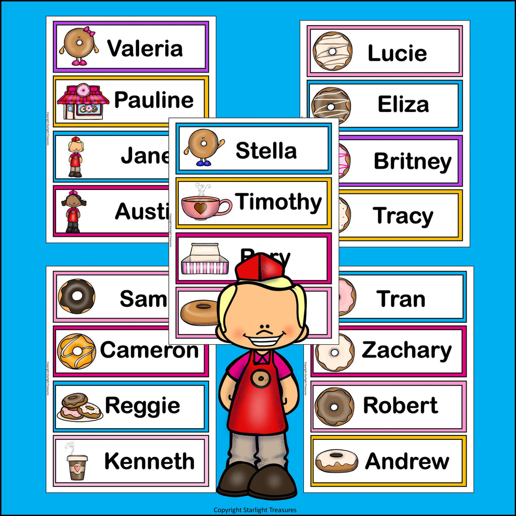 Donuts Name Tags - Editable