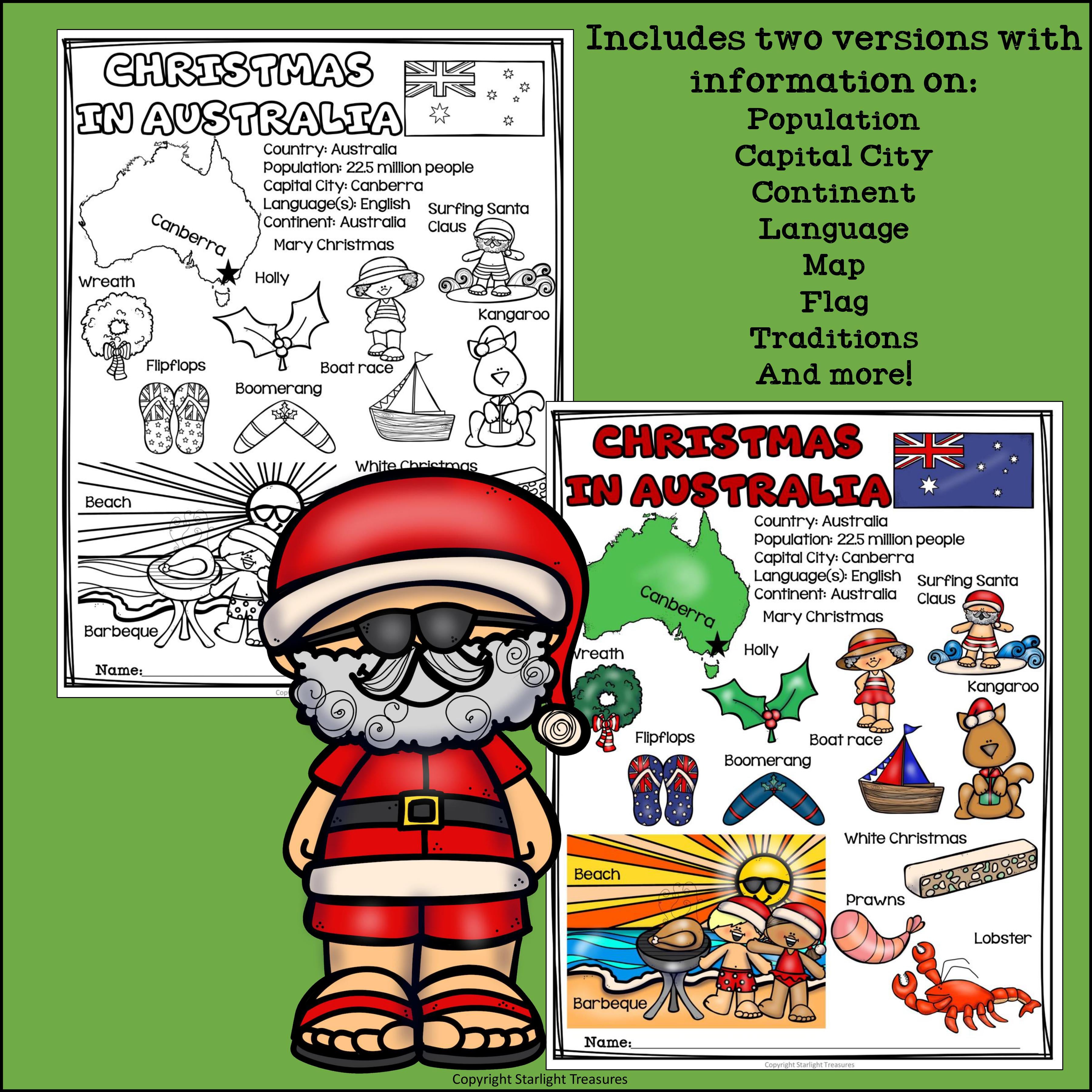 Christmas in Australia Fact Sheet for Early Readers