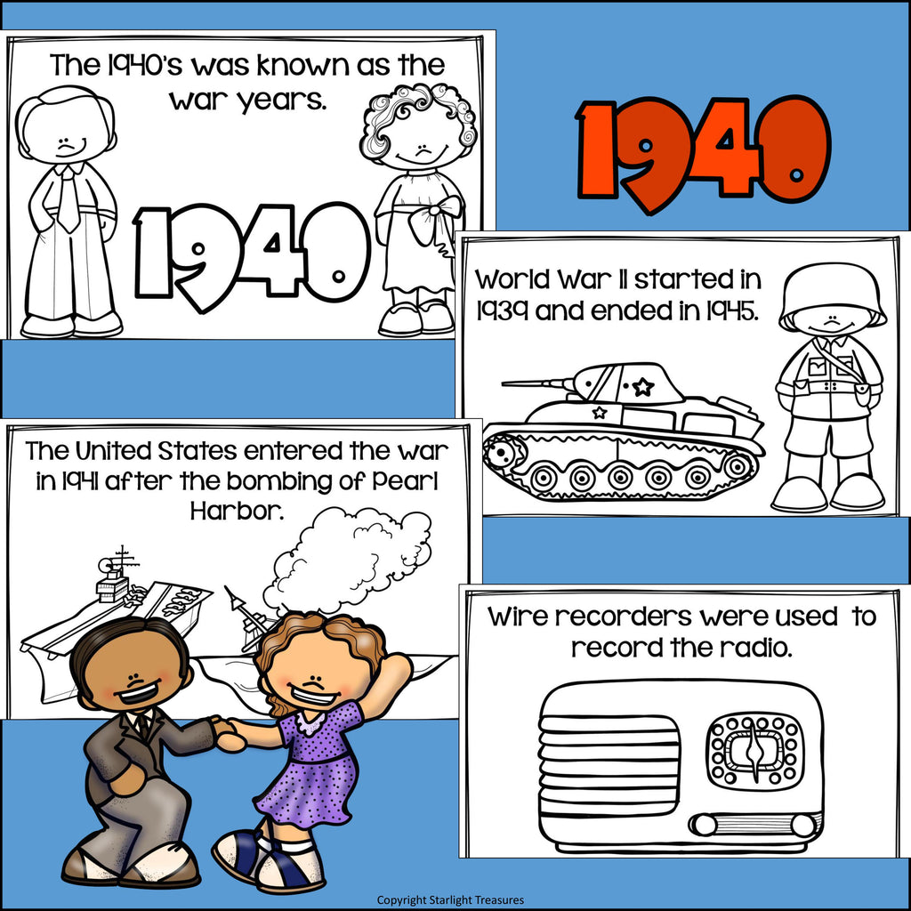  Life in the 1940s Mini Book for Early Readers