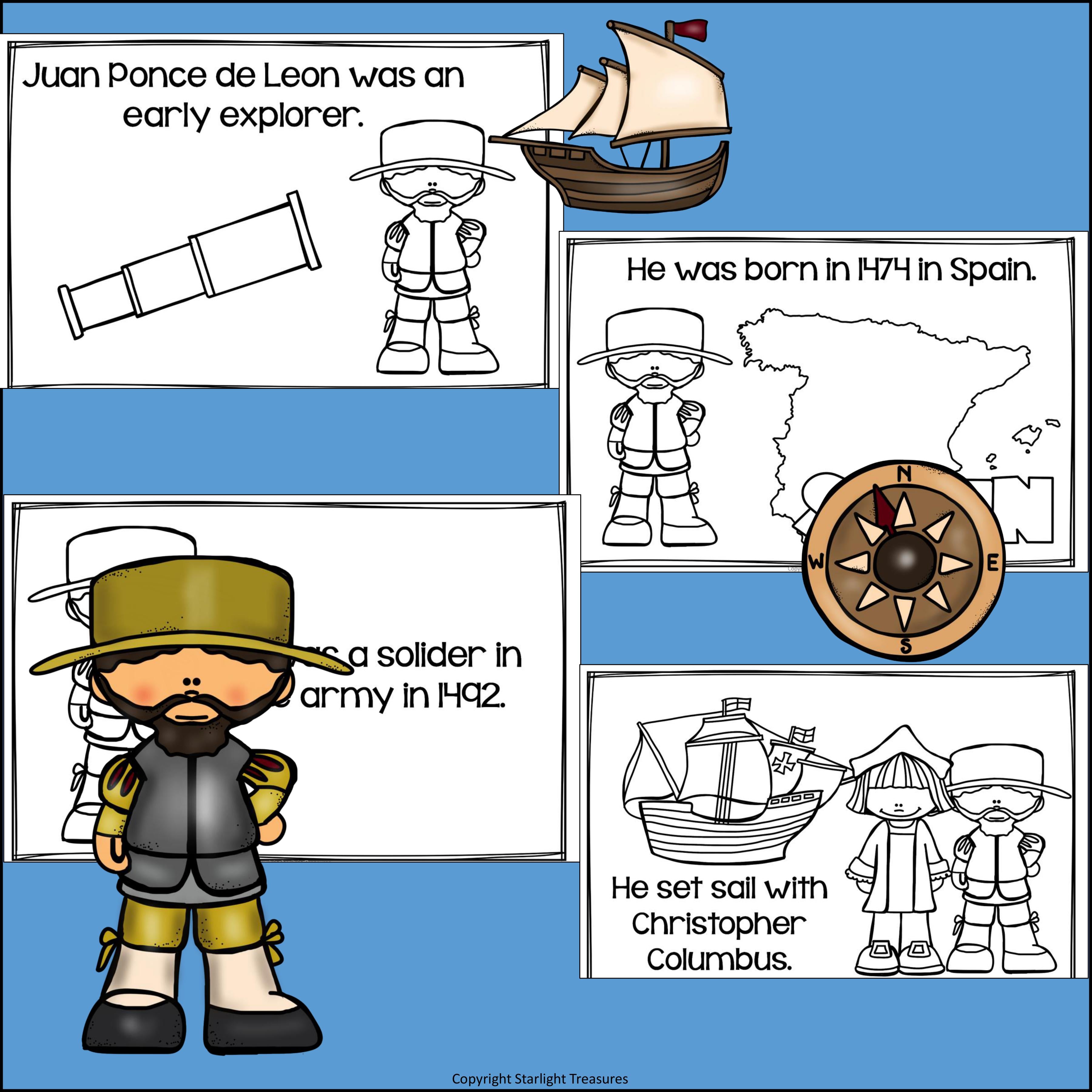 Juan Ponce de Leon Mini Book for Early Readers: Early Explorers