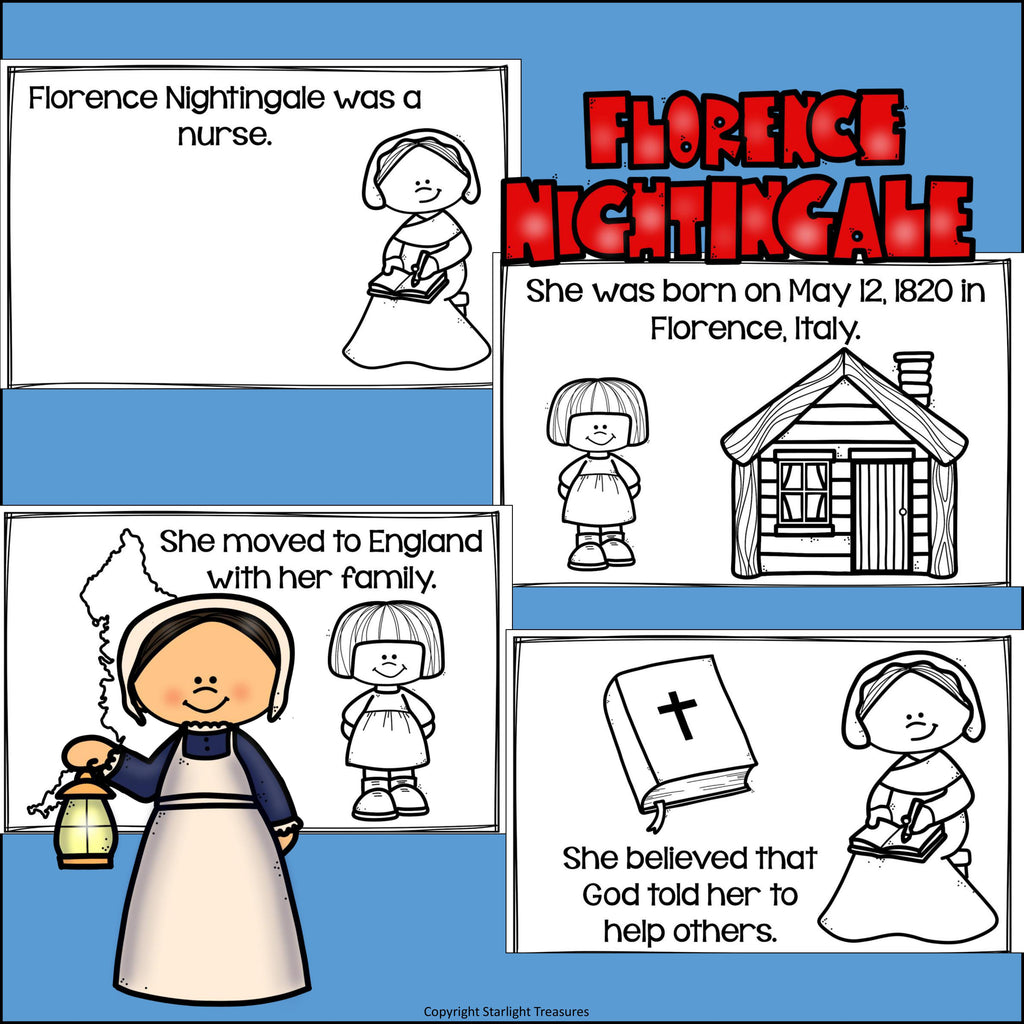 Florence Nightingale Mini Book for Early Readers: Women's History Month