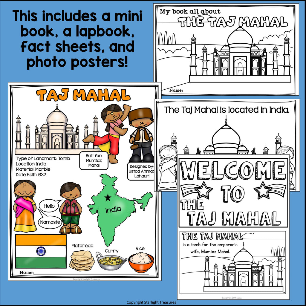 Taj Mahal Complete Unit for Early Learners - World Landmarks