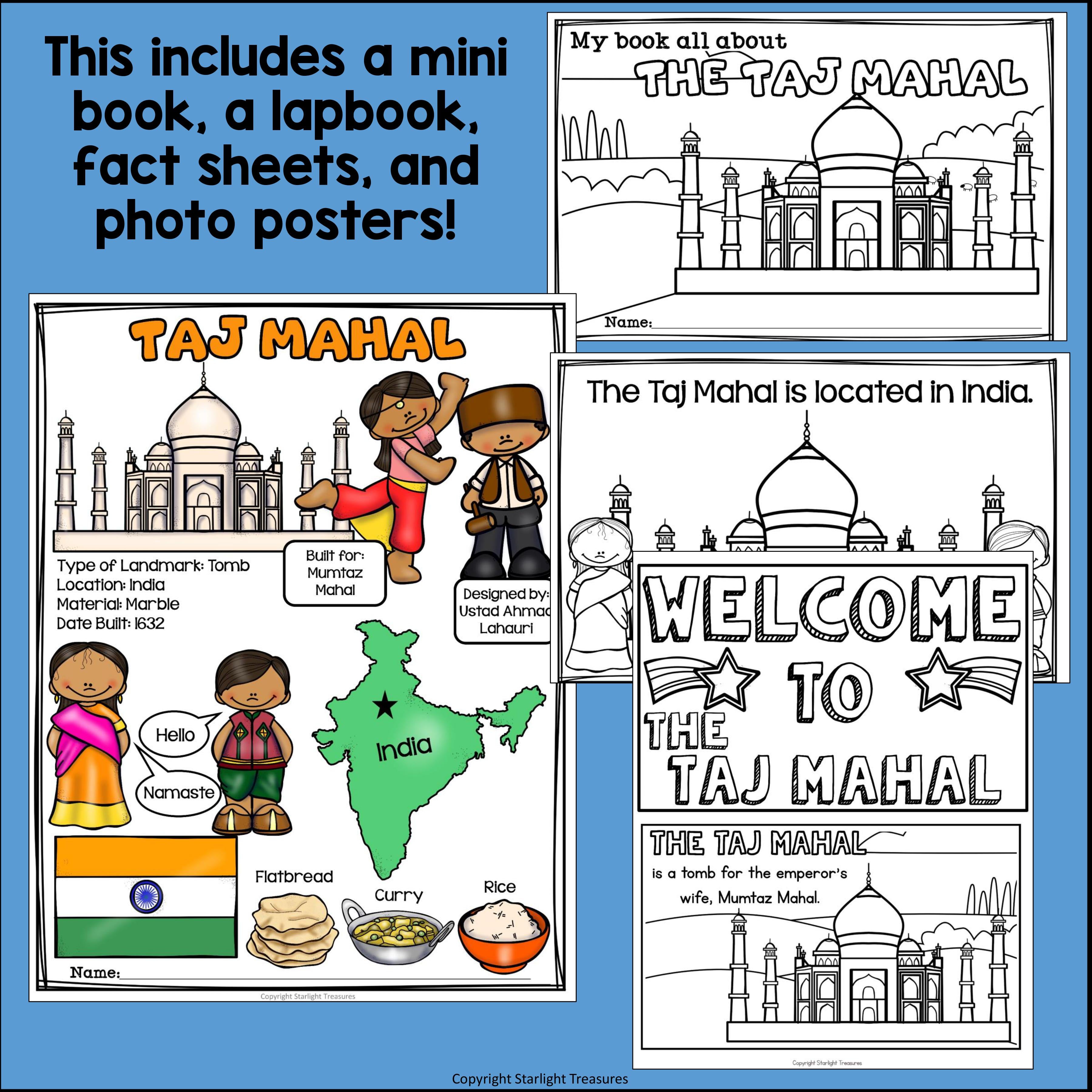 Taj Mahal Complete Unit for Early Learners - World Landmarks