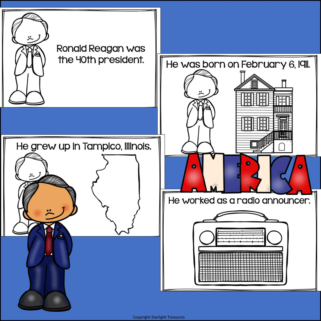 Ronald Reagan Mini Book for Early Readers: Presidents' Day