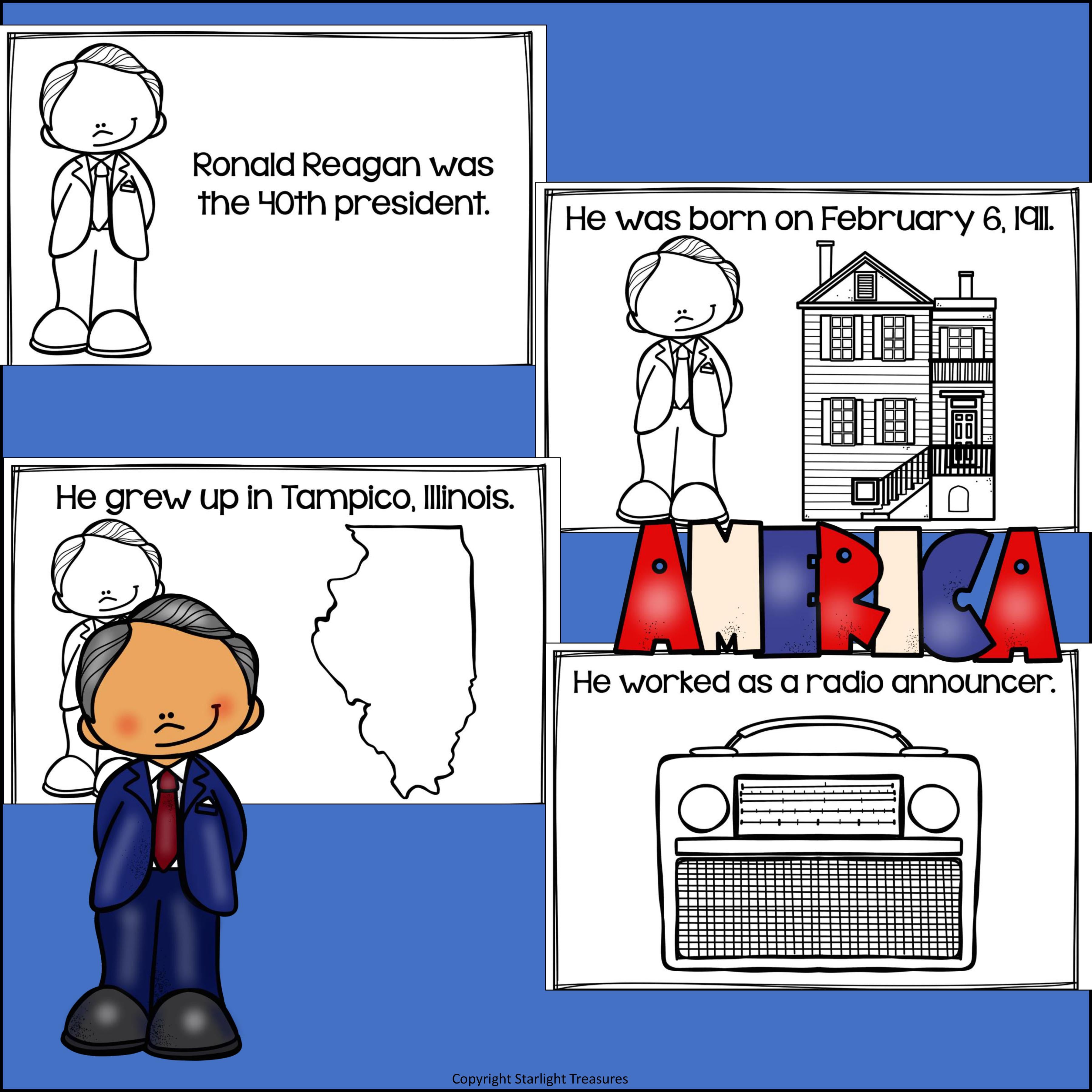 Ronald Reagan Mini Book for Early Readers: Presidents' Day