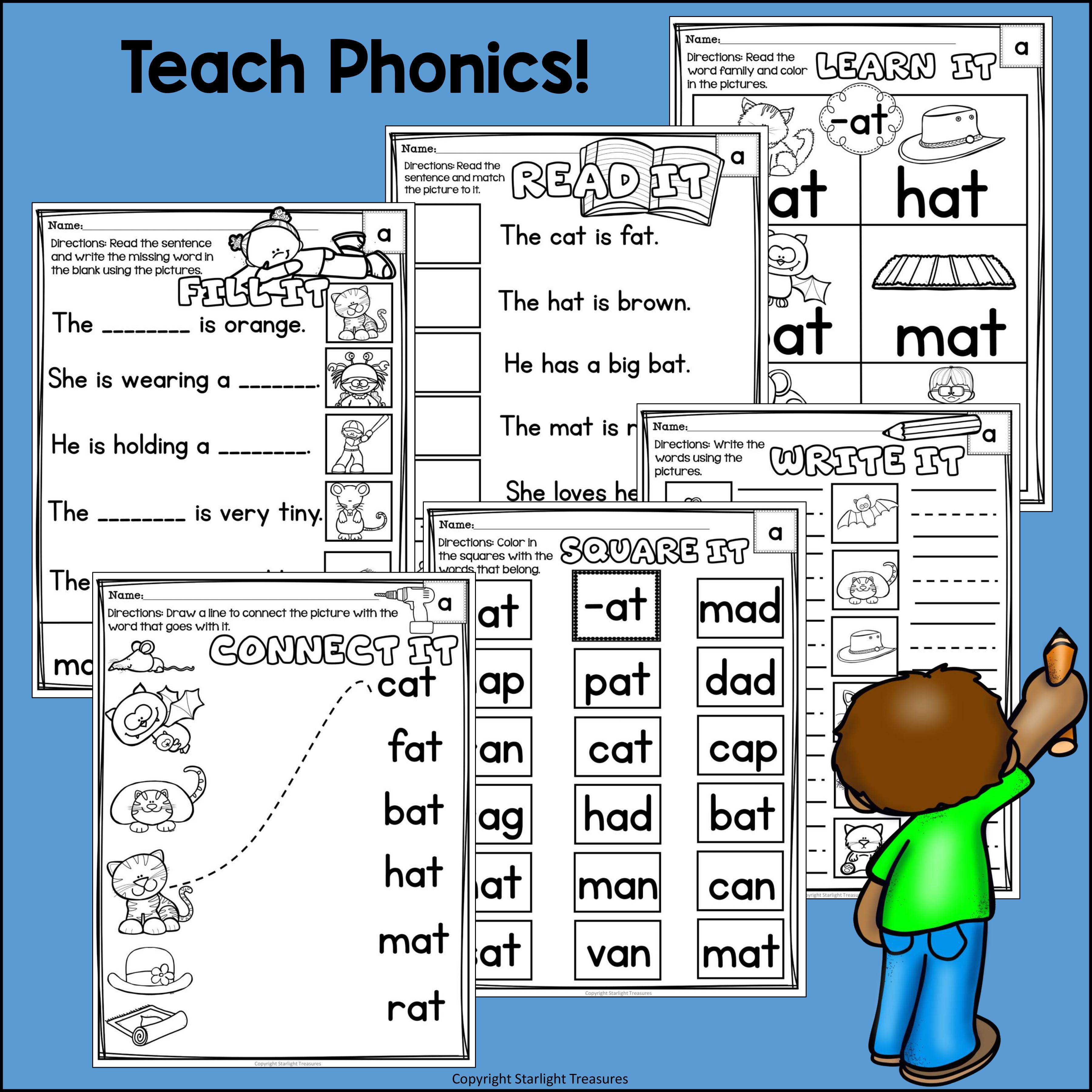 AT Word Family Worksheets for Early Readers