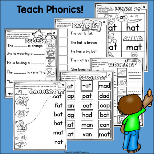 AT Word Family Worksheets for Early Readers