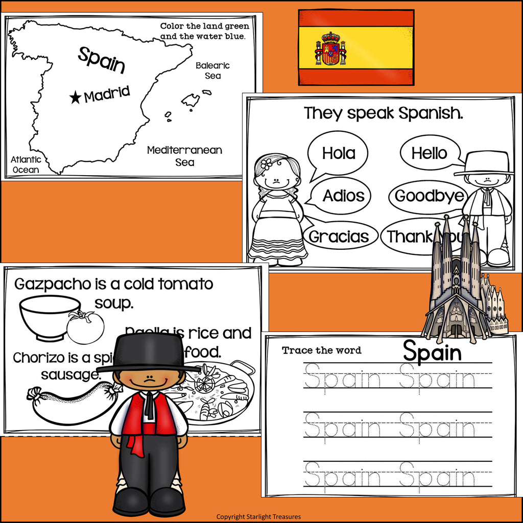 Spain Mini Book for Early Readers - A Country Study