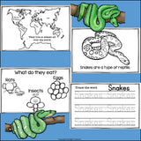 Snakes Mini Book for Early Readers